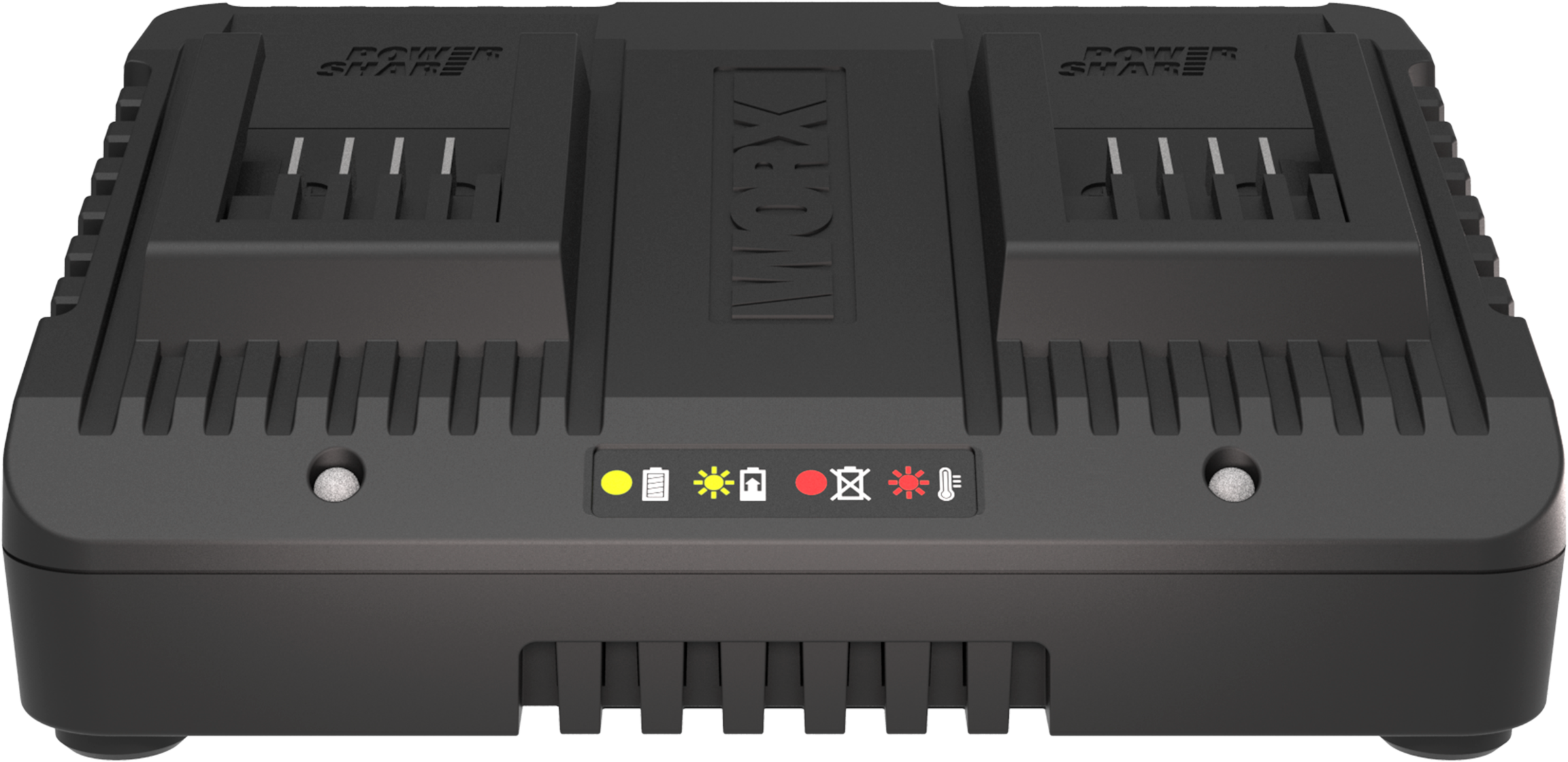 Worx Akku-Ladestation »Dual-Ladegerät WA3772«, 2000 mA, für alle WORX PowerShare Akkus, gleichzeitige Aufladen von 2 Akkus