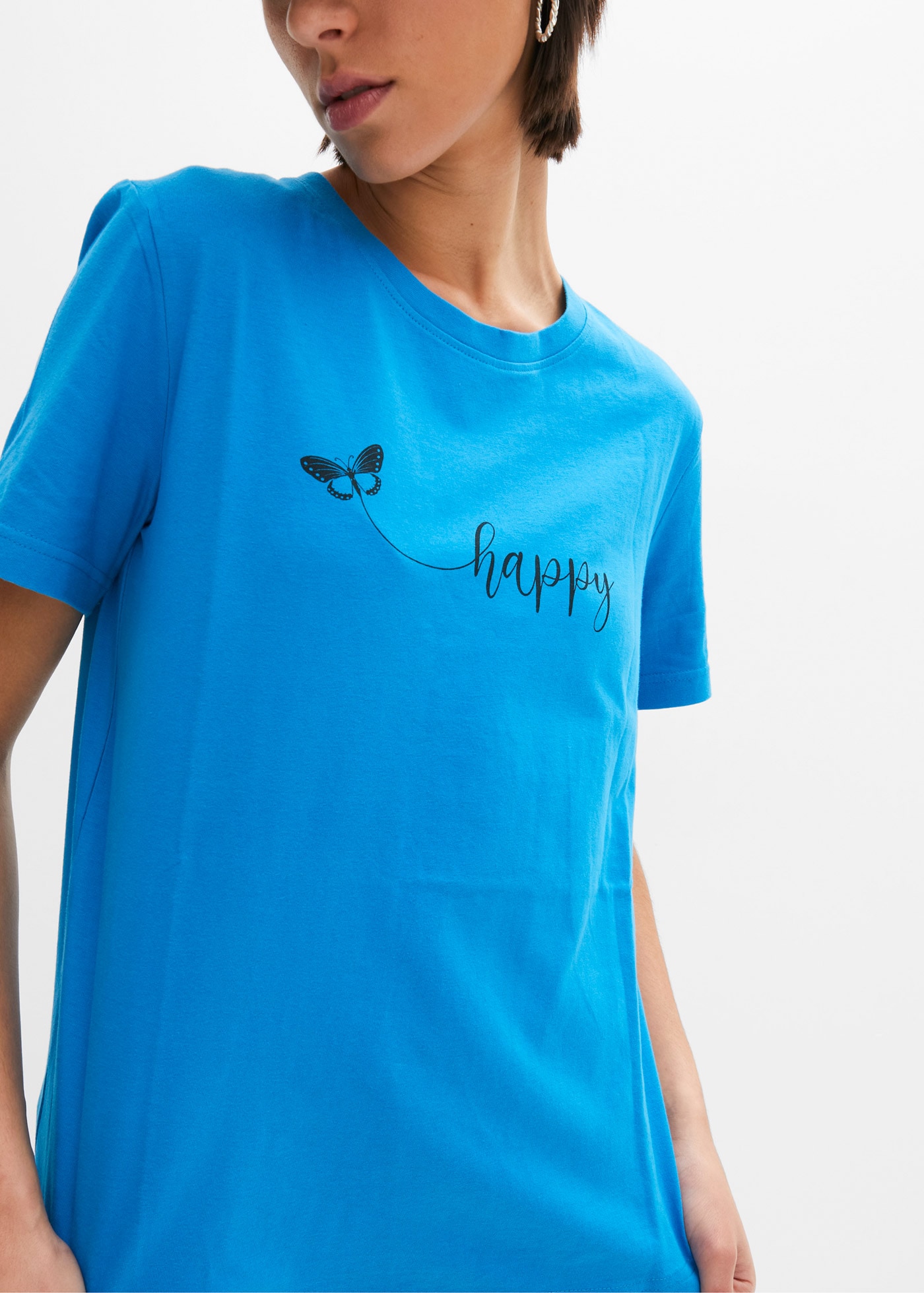 bonprix T-Shirt »T-Shirt aus reiner Baumwolle« bequeme Passform, Kurzarm, mit Rundhalsausschnitt