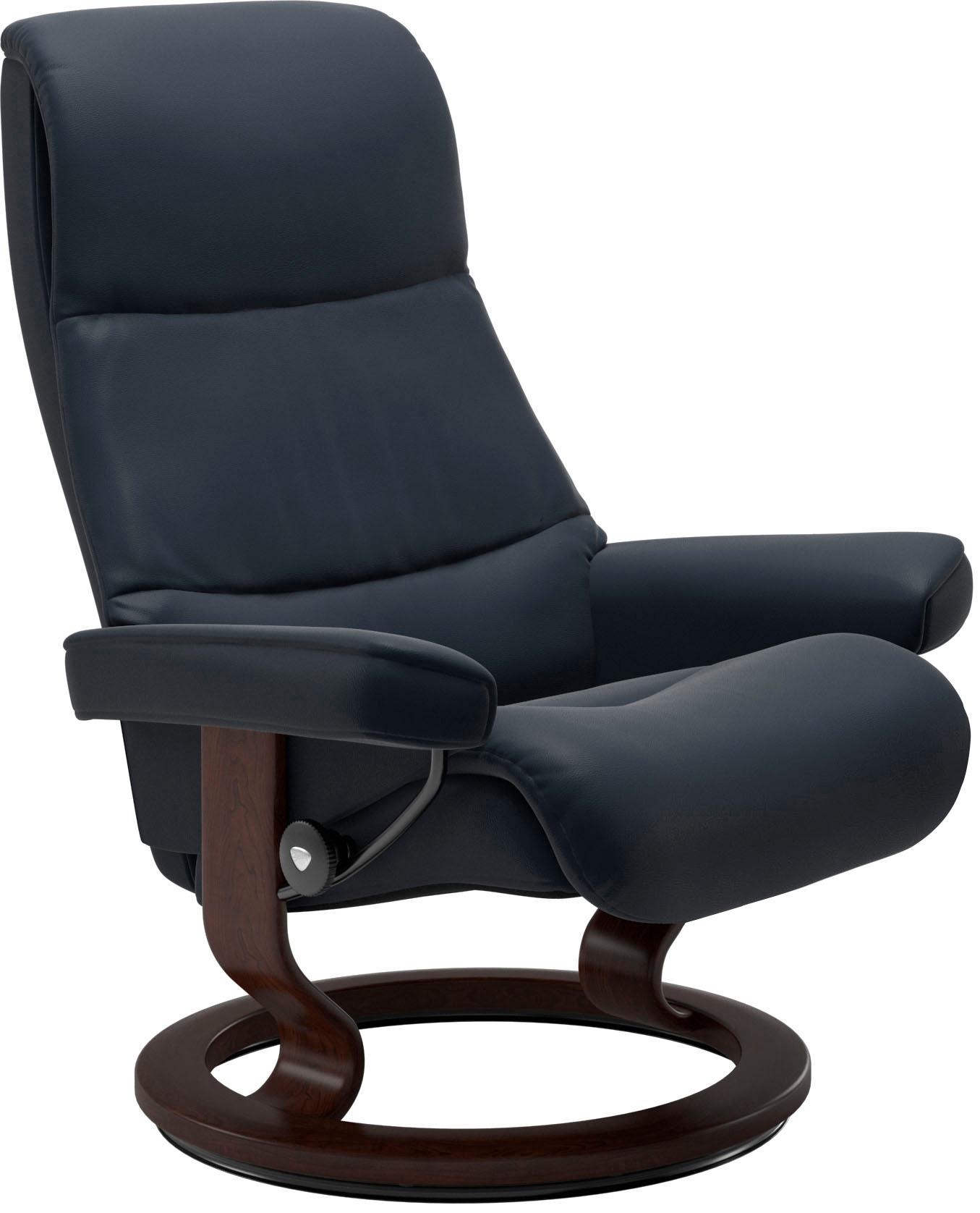 Stressless® Relaxsessel »View«, (Set, Relaxsessel mit Hocker), mit Classic Base, Größe M,Gestell Braun
