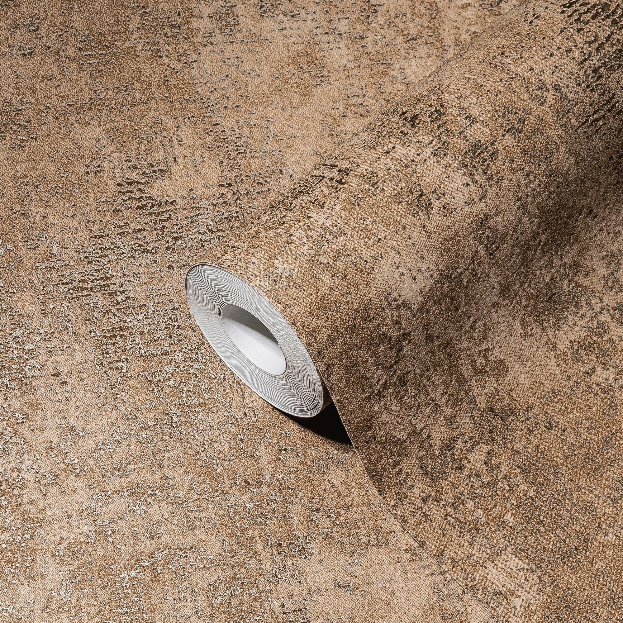 A.S. Création Vliestapete »THE BOS Putzoptik Metallic«, matt-leicht glänzend, Strukturtapete, Tapeten Wohnzimmer Schlafzimmer Küche modern Design