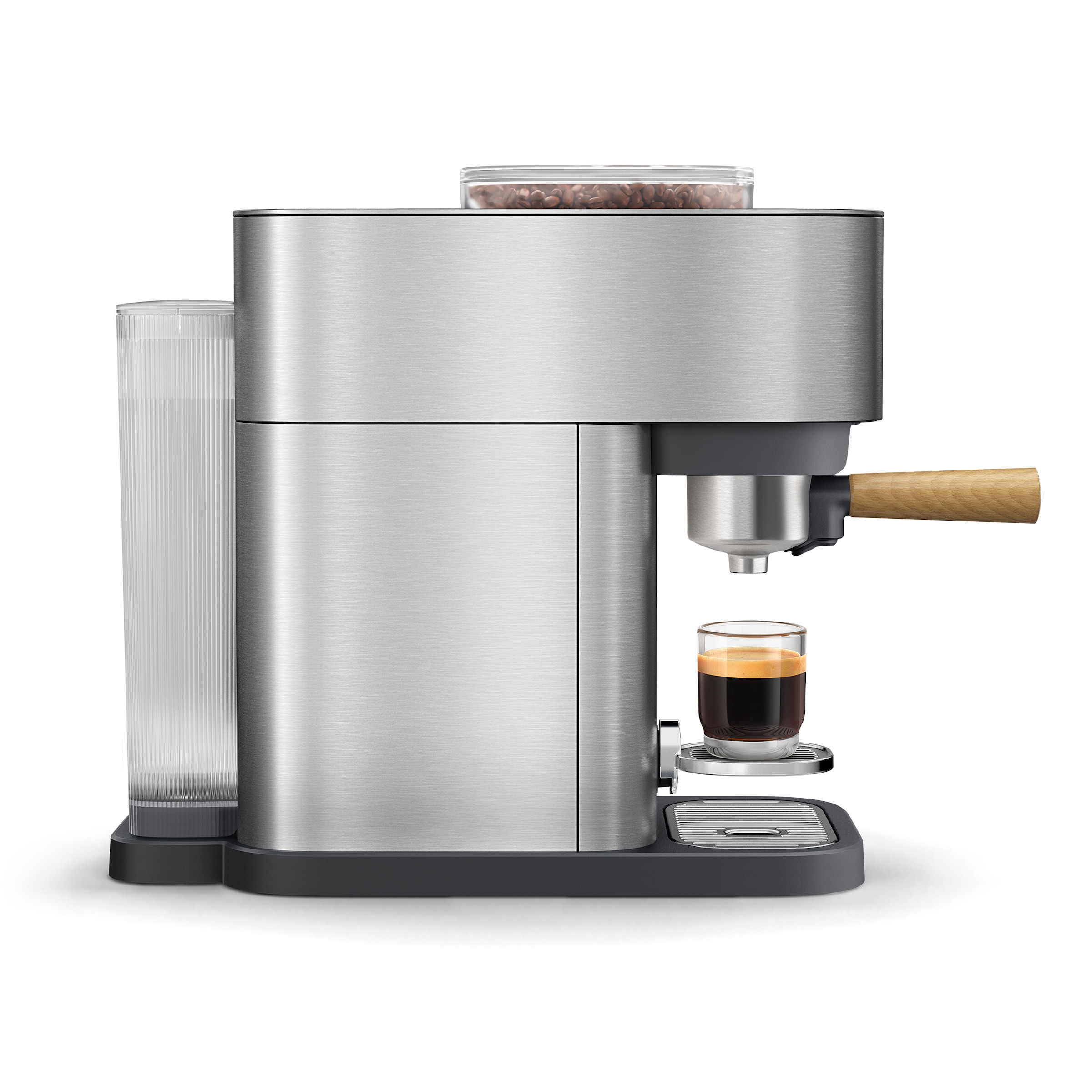 PHILIPS baristina Espressomaschine »Plus in Edelstahl BAR500/00 mit Mahlwerk für ganze Bohnen« Iced Coffee Funktion, 16 bar Pumpendruck, Edelstahl/Eschenholz