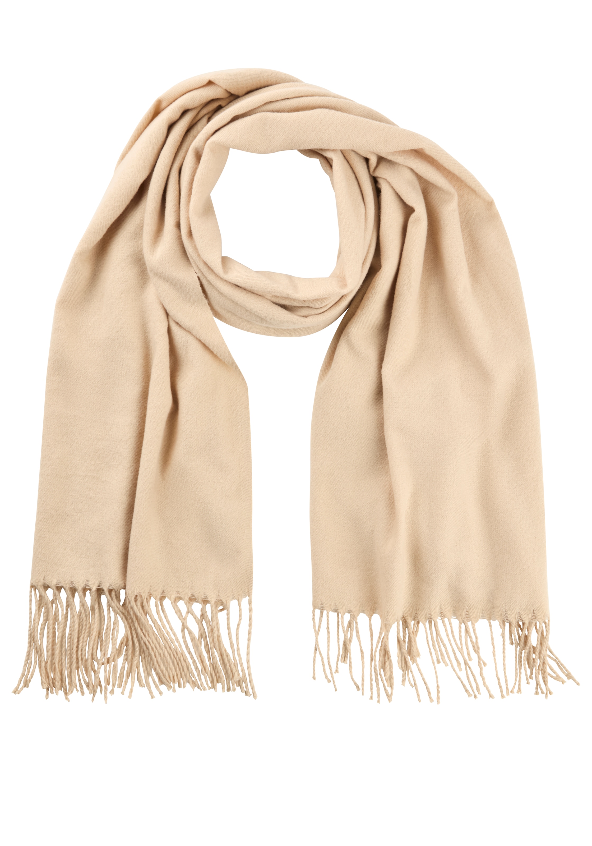 Laura Scott Schal mit modischen Fransen in klassischen Unifarben - NEW