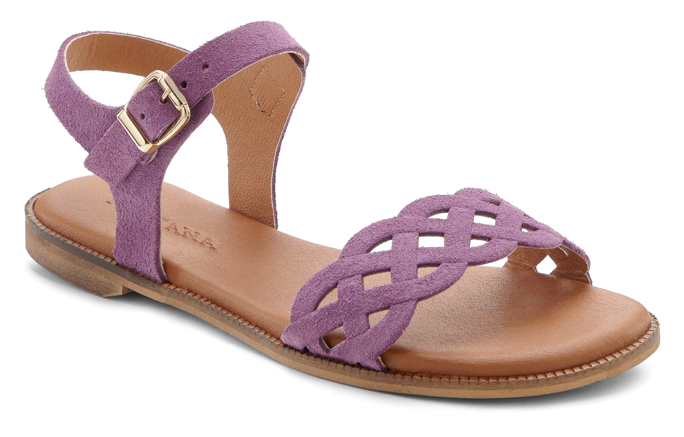 LASCANA Sandale »Sommerschuh«, Sandalette, Sommerschuh aus Leder mit Cut-Outs und weicher Innensohle