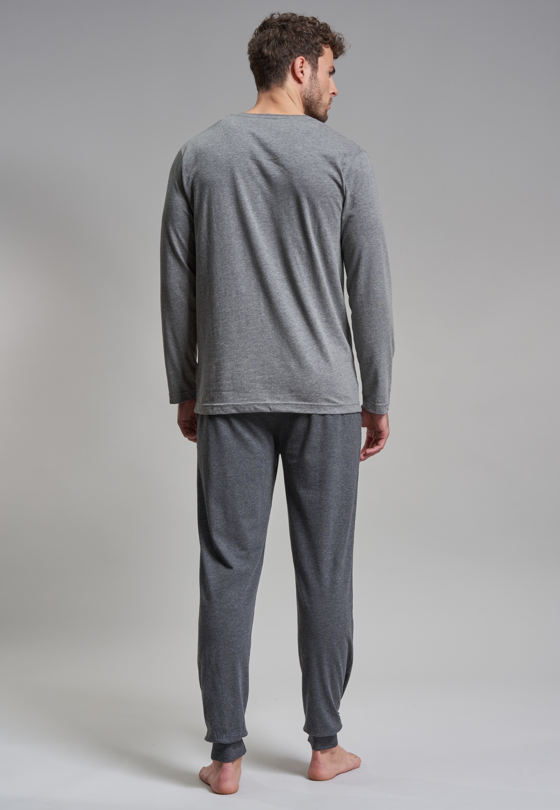 Thumbnail - TOM TAILOR Pyjama mit Print, Langarm, Rundhalsausschnitt, lange Hose, atmungsaktiv