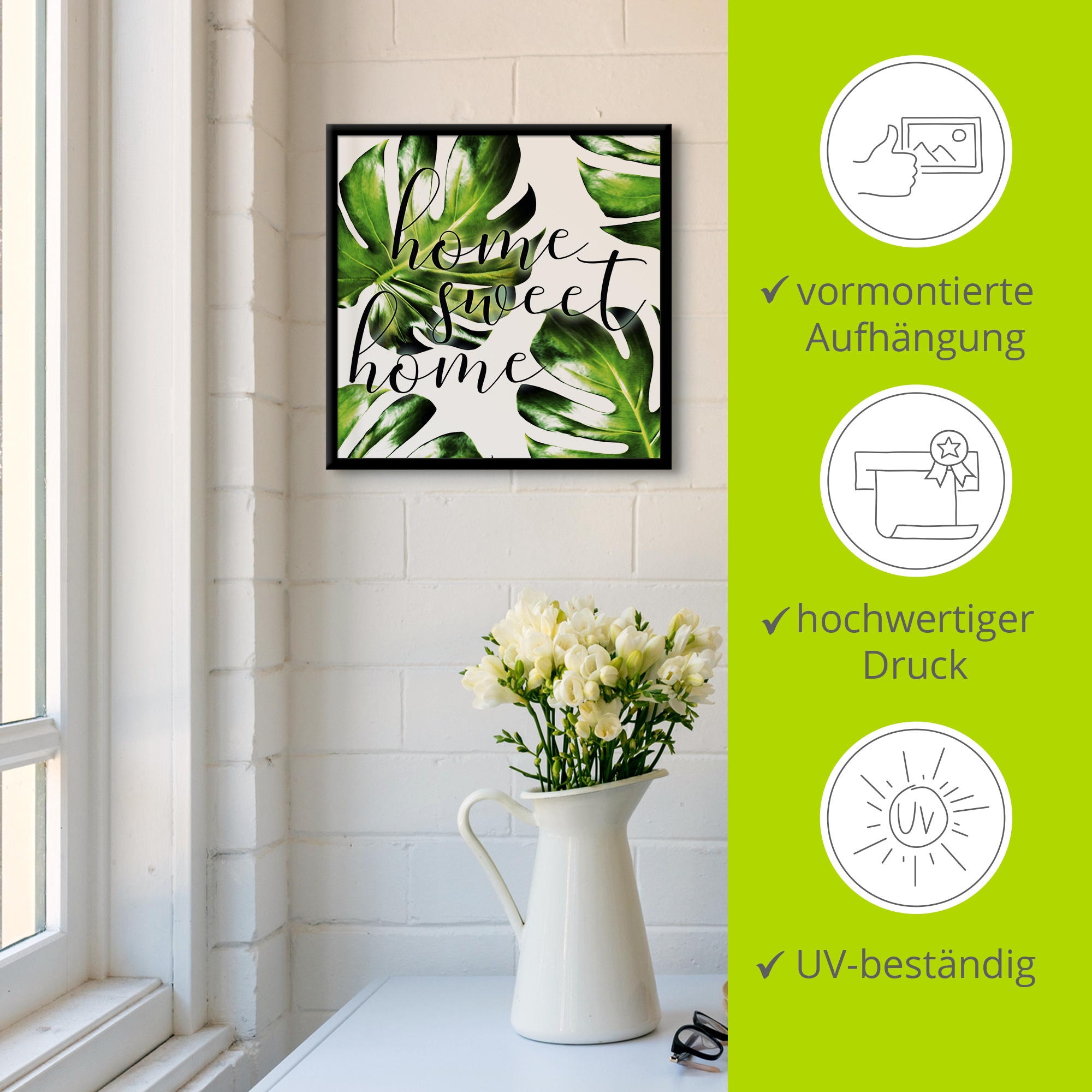 Artland Wandbild »Trautes Heim, Glück allein«, Sprüche & Texte, (1 St.)