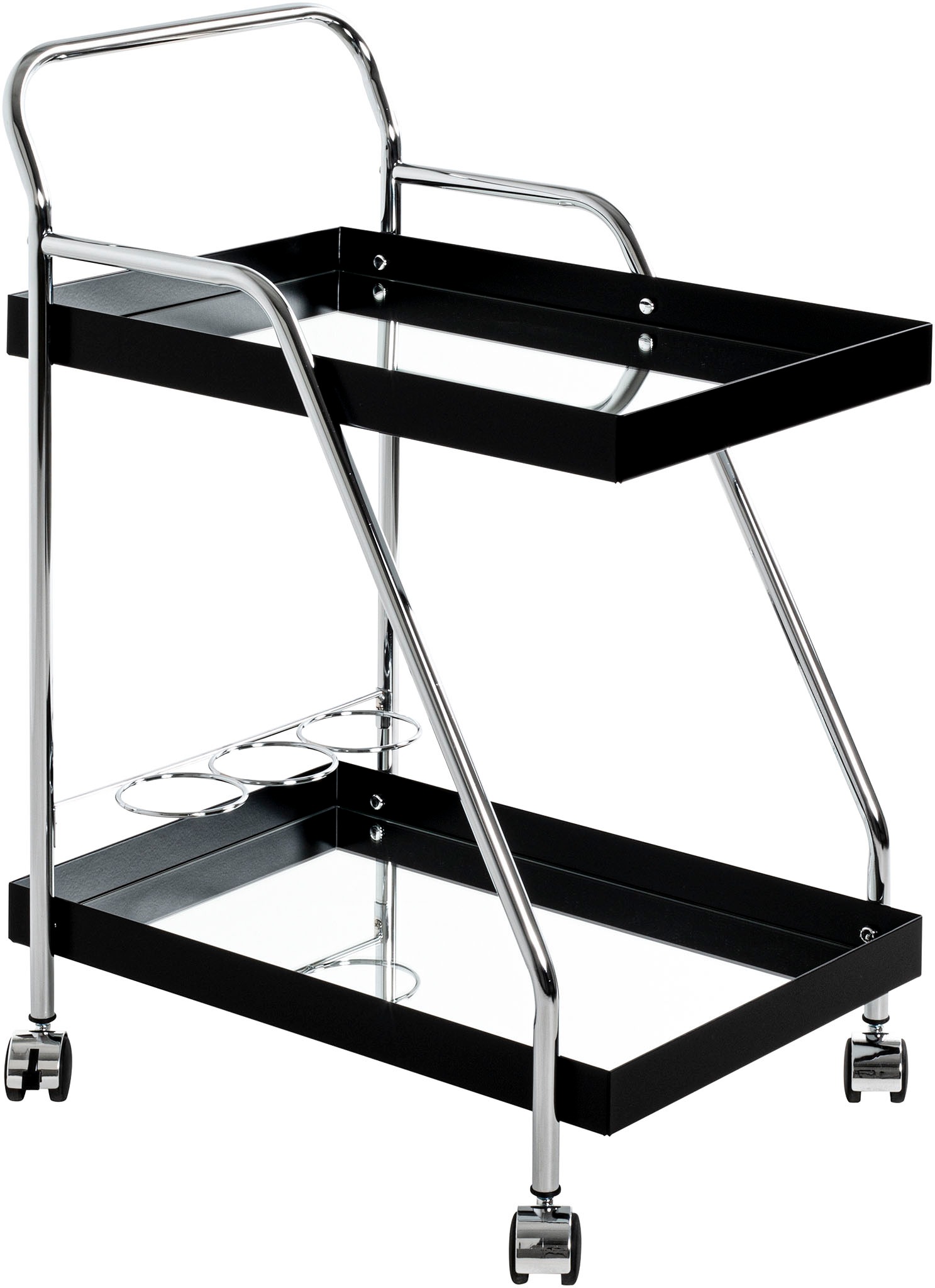 HAKU Servierwagen »Dinett, Kaffeetisch, Küchenwagen, Serviertisch, Teewagen, Trolley« 1 Stk. tlg. rechteckig - aus Metall Silber B/T/H 62/46/84 cm