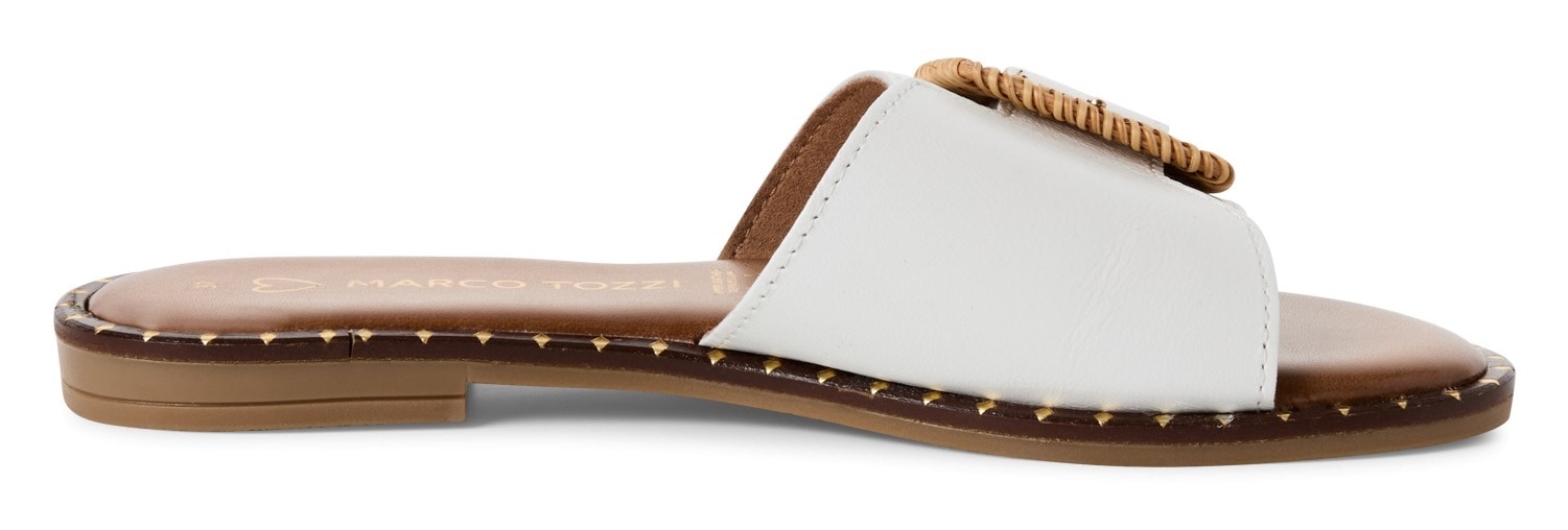 MARCO TOZZI Pantolette, Blockabsatz, Sommerschuh, Schlupfschuh mit Schnallen-Schmuckelement