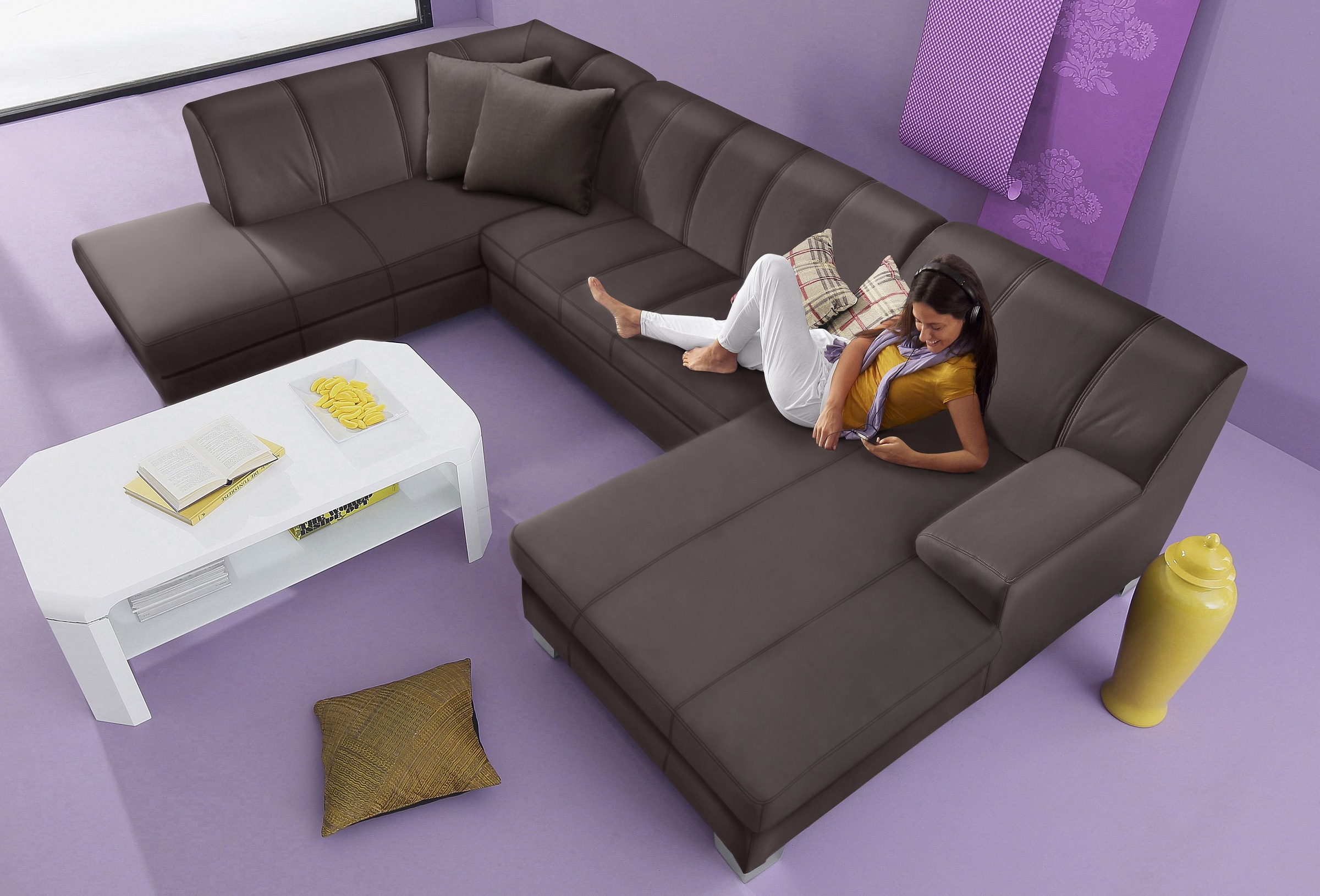 Home affaire Wohnlandschaft "Anzio, modern und gemütlich, niedrige Armlehne günstig online kaufen