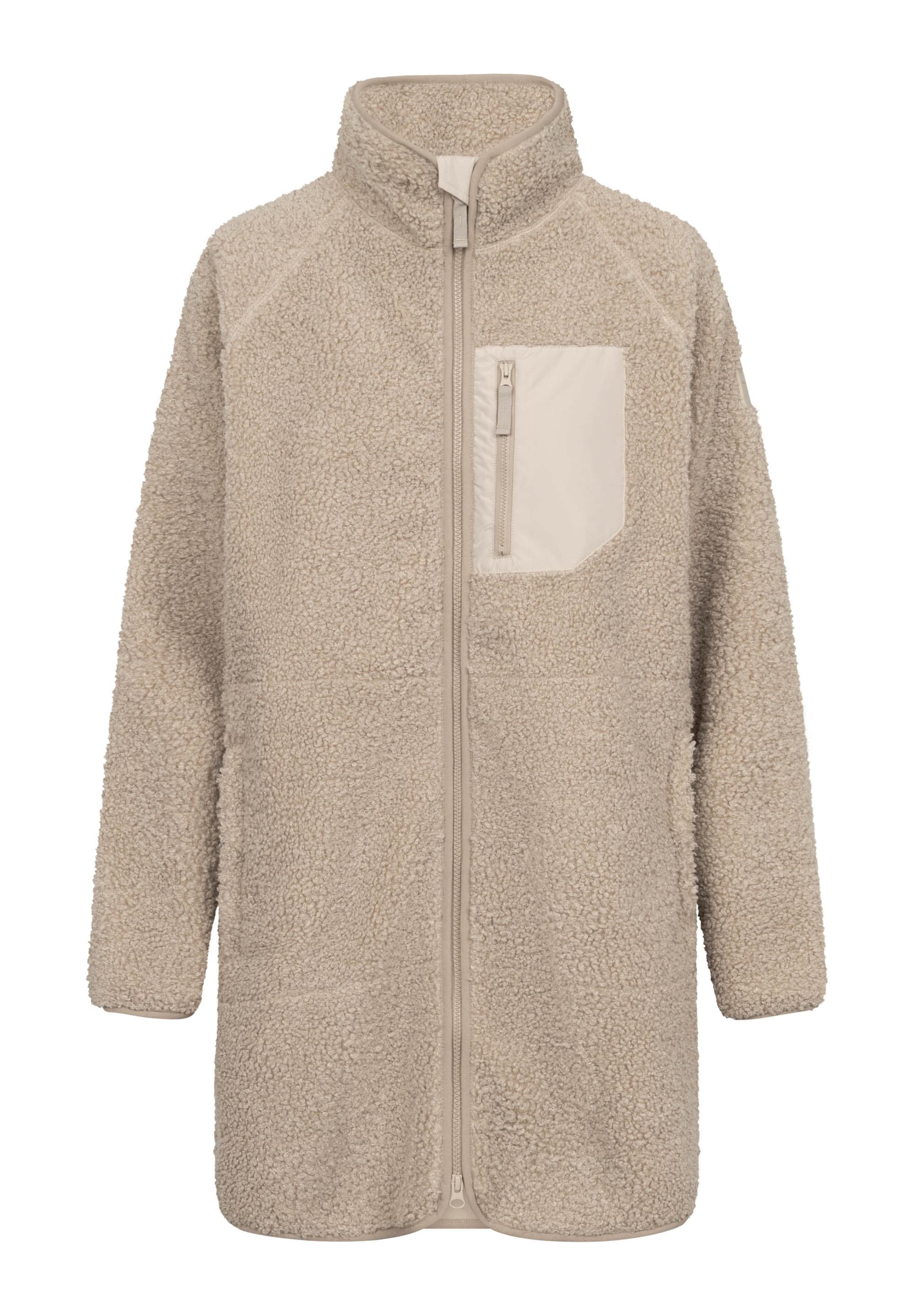 Derbe Fleecejacke »Kuschelby Long« ohne Kapuze Fleecejacke, lang, glitzernd, warm