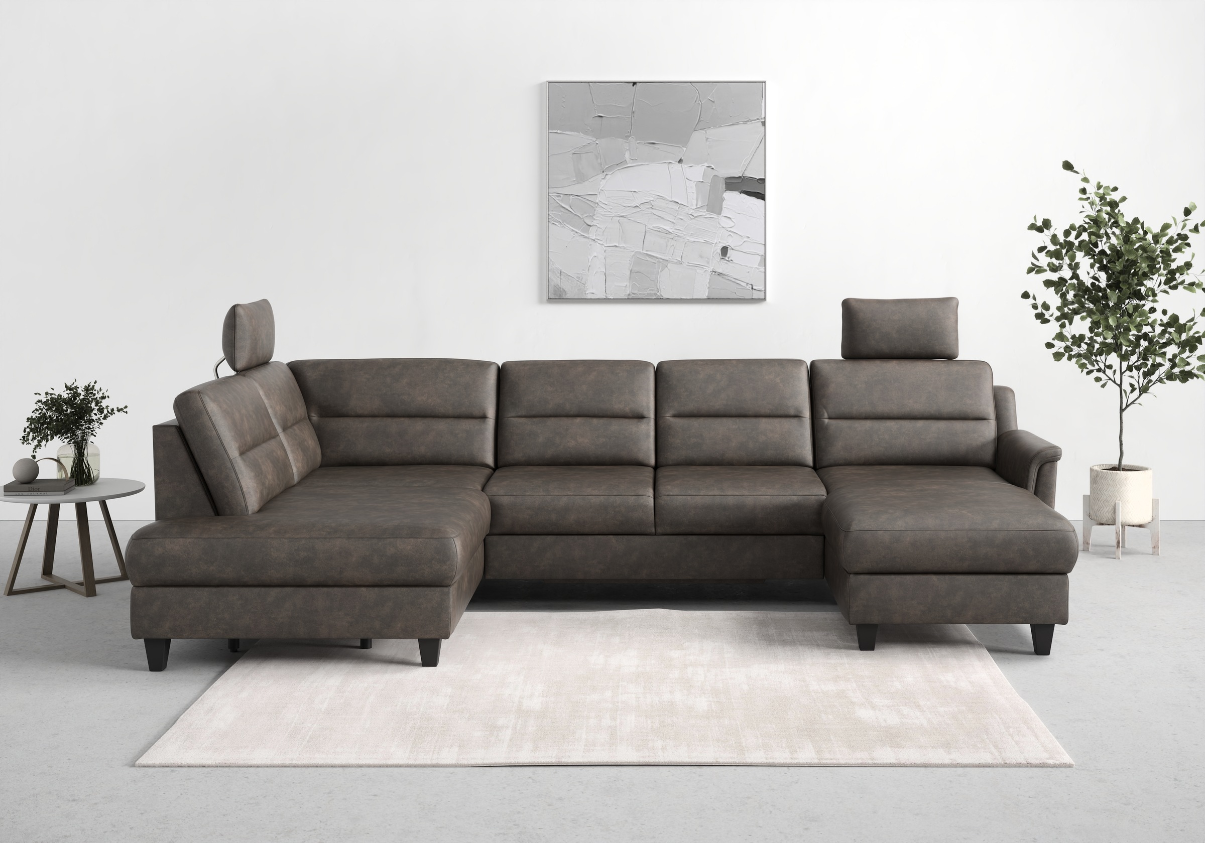 sit&more Wohnlandschaft "Farö U-Form" inklusive Federkern, wahlweise mit Schlaffunktion und Bettkasten