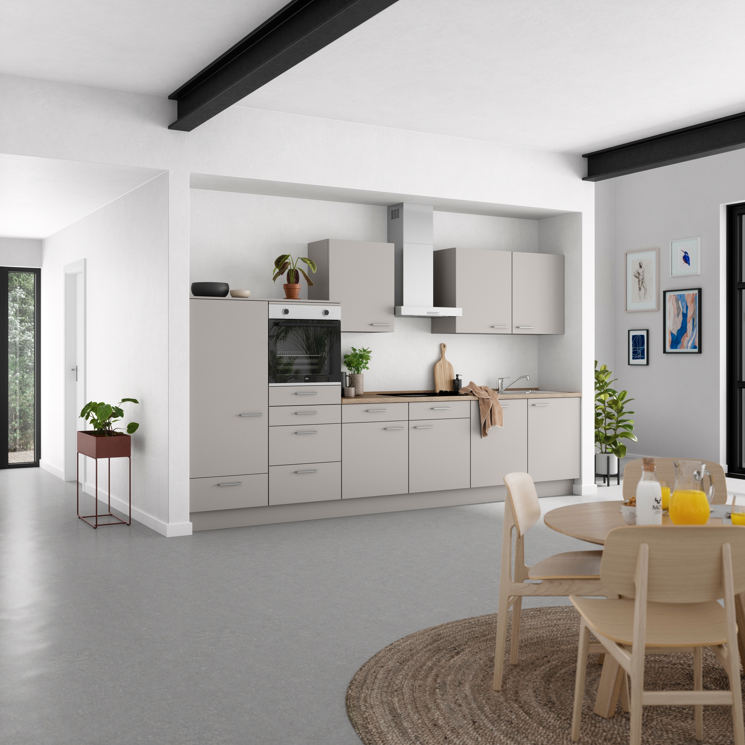 nobilia® Küchenzeile »"Touch I"«, vormontiert, Ausrichtung wählbar, Breite 360 cm, wahlw. mit E-Geräten