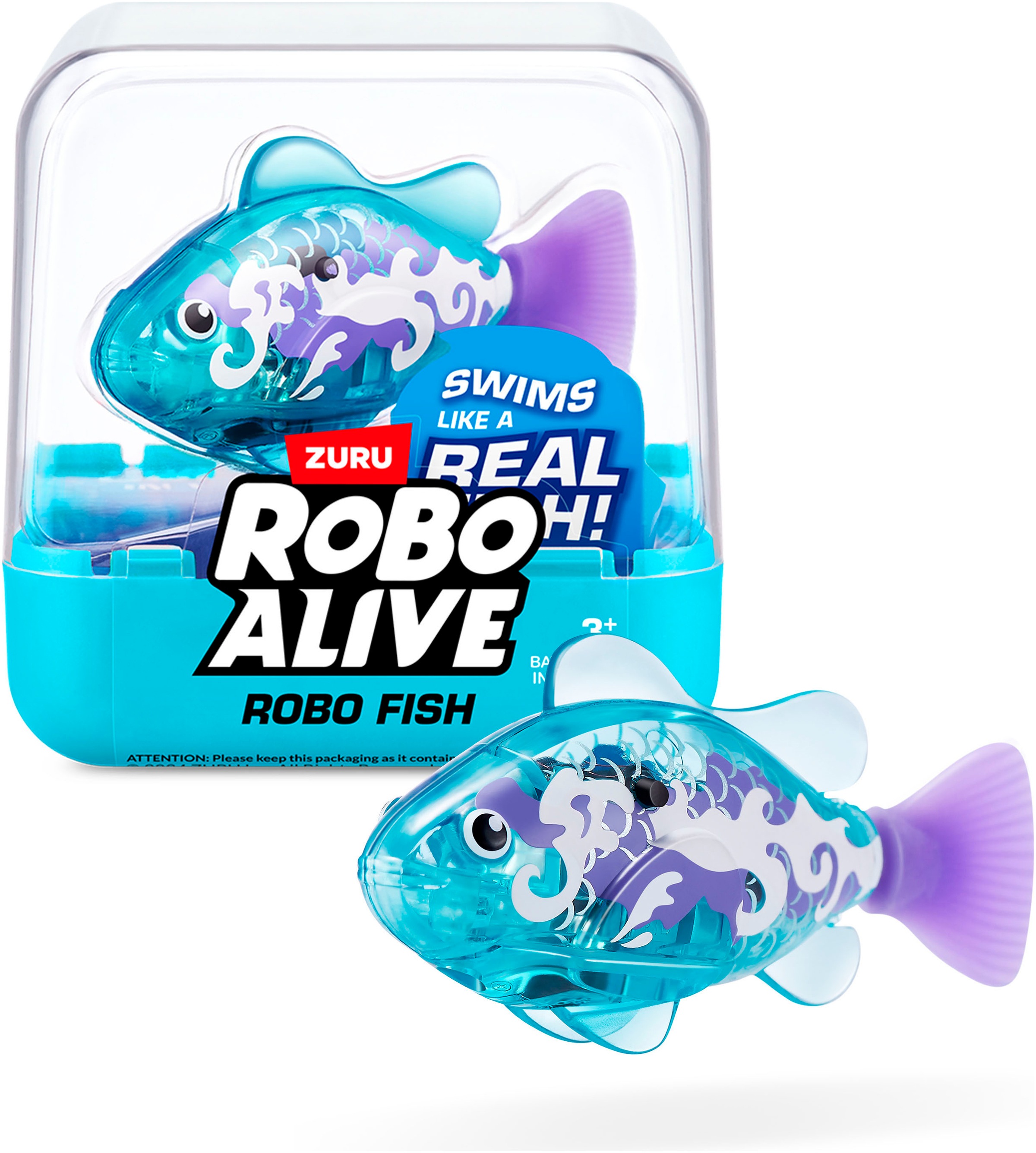 ZURU Kinder Robotertier "Robo Alive, Roboter-Fisch Serie 3"bunt, Kunststoff, L:7cm, Roboter, mit Funktion; Lieferung erfolgt farblich sortiert