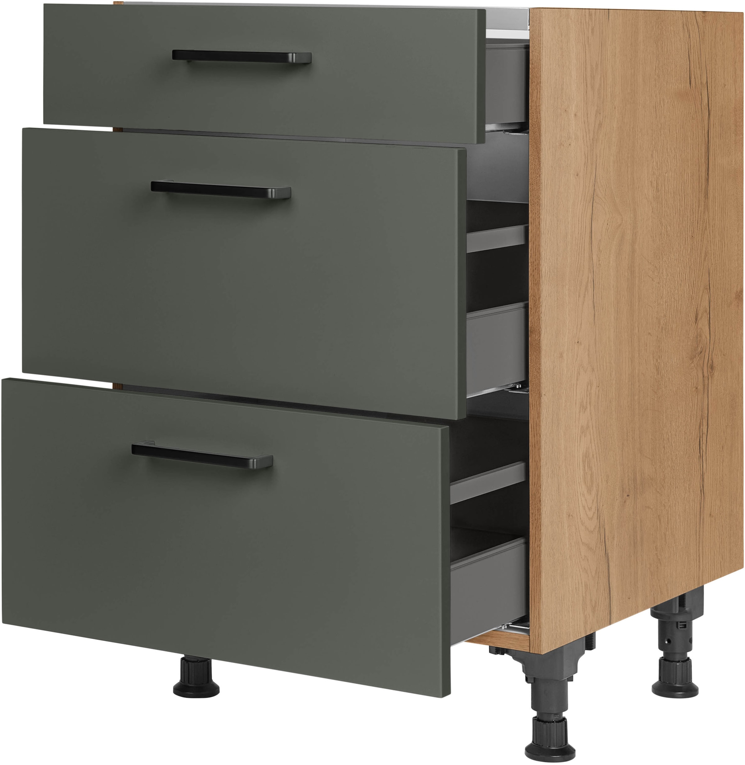 nobilia® Kochfeldumbauschrank »"Easytouch", vormontiert, mit Schubkasten und Auszügen,«, in den Breiten 60 und 90 cm