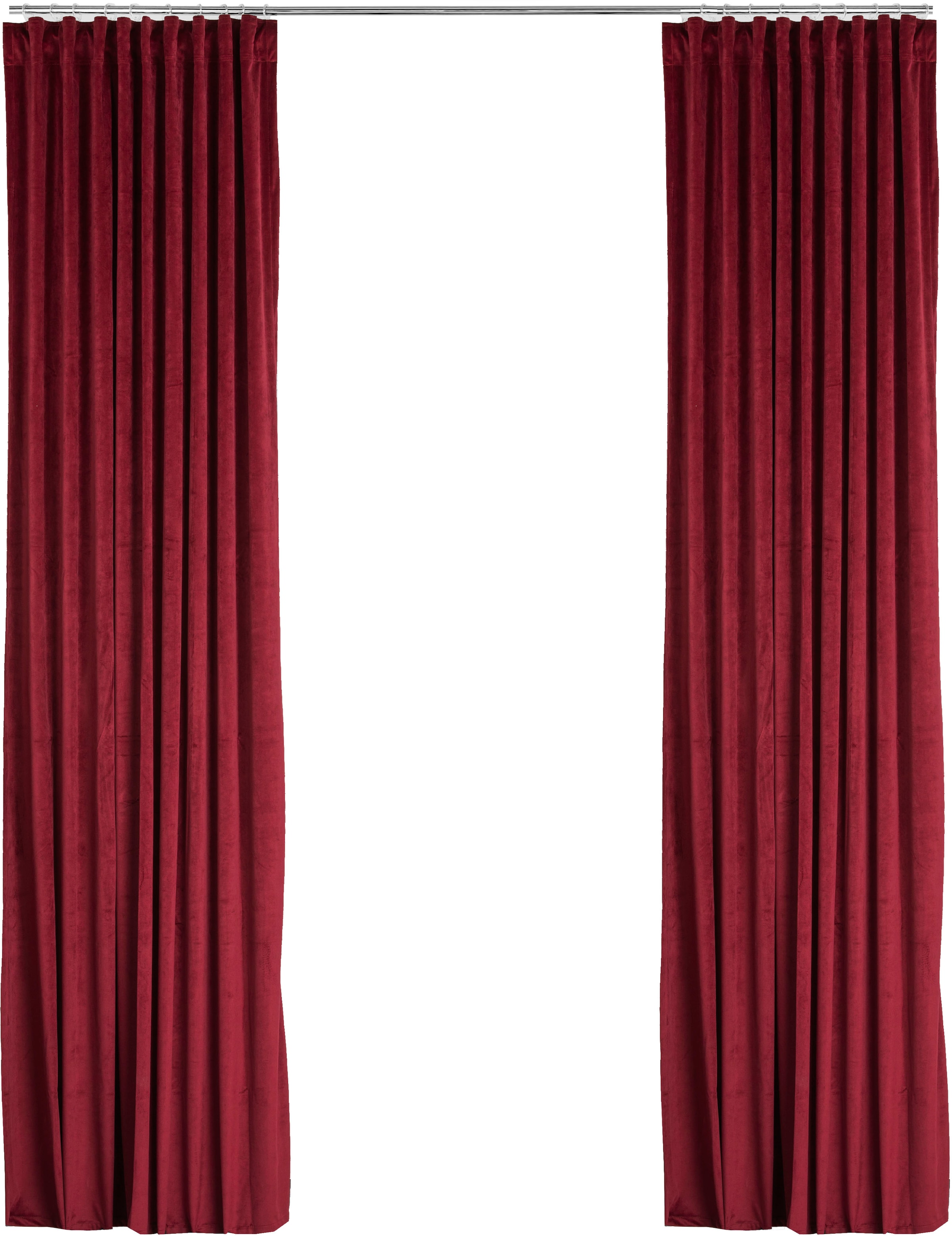 my home Vorhang »Velvet uni«, (2 St.), Samt, 2-er Set, Vorhang, edel, einfarbig