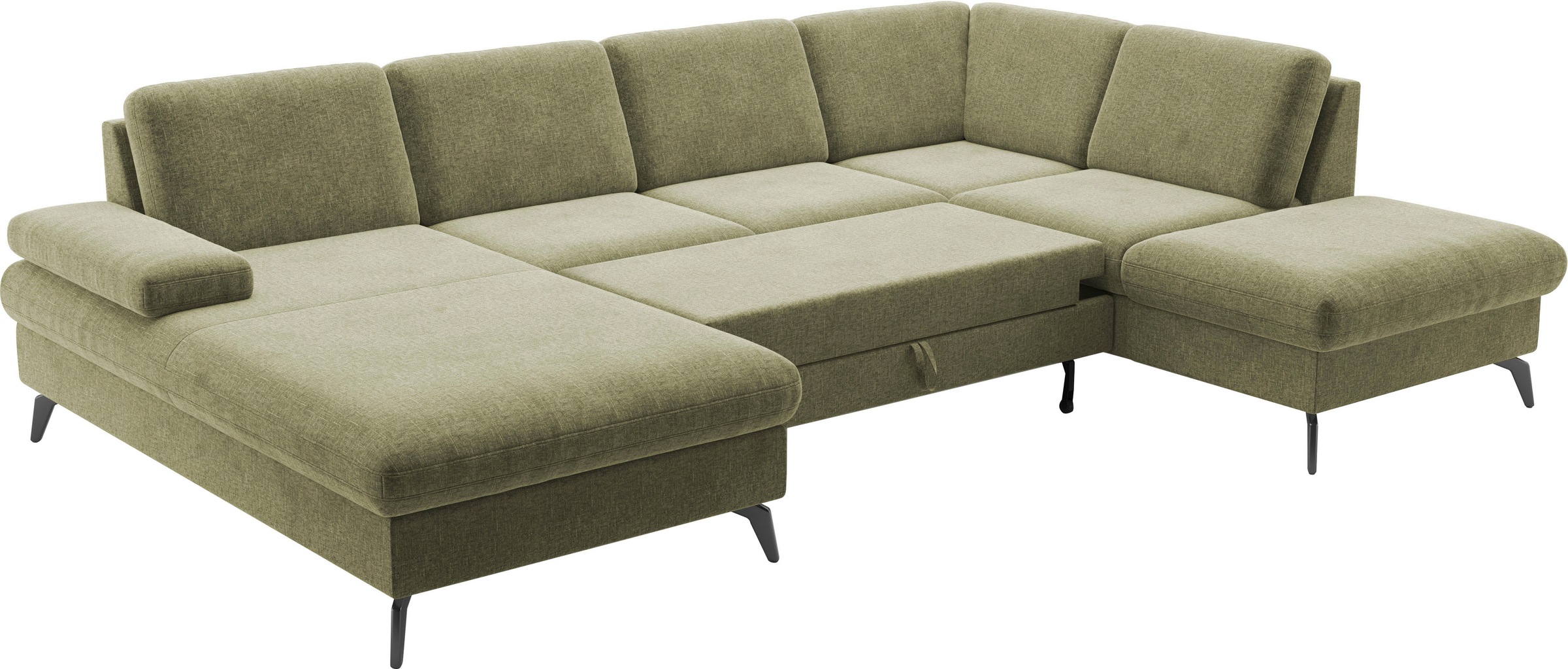 sit&more Wohnlandschaft »Morris Jubi U-Form«, inkl. Armteilfunktion und 1 Zierkissen, wahlweise mit Bettfunktion