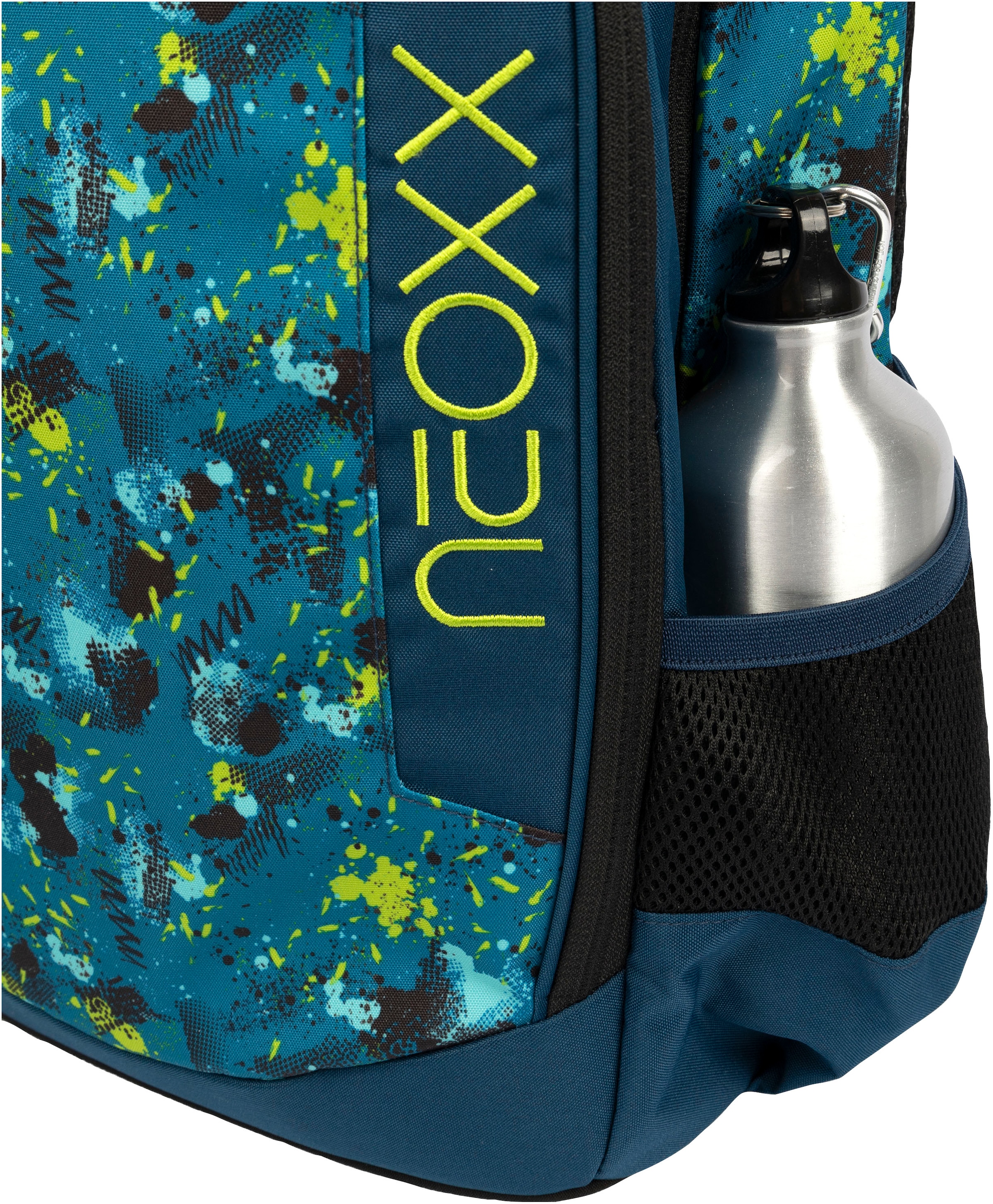 neoxx Schulrucksack »Flow, Petrol Extreme«, teilweise aus recyceltem Material