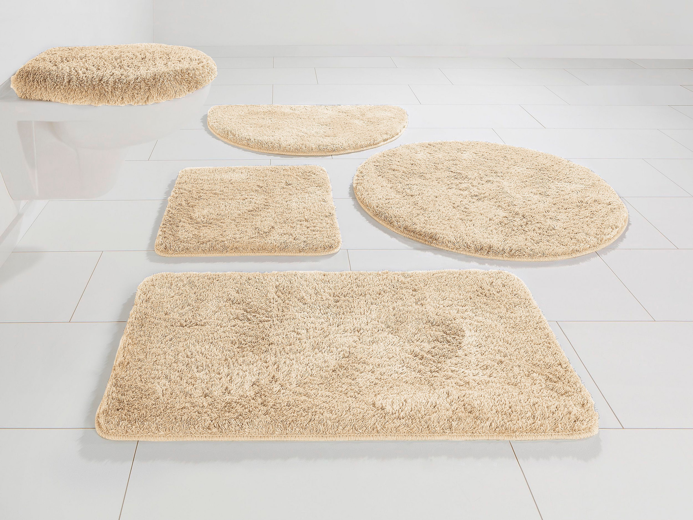 Bruno Banani "Lana, Standard & Premium Qualität, 25 mm oder 30 mm Höhe" rutschhemmend beschichtet fußbodenheizungsgeeignet schnell trocknend strapazierfähig Badteppich, Badematten, unifarben, auch als 3 teiliges Set & rund