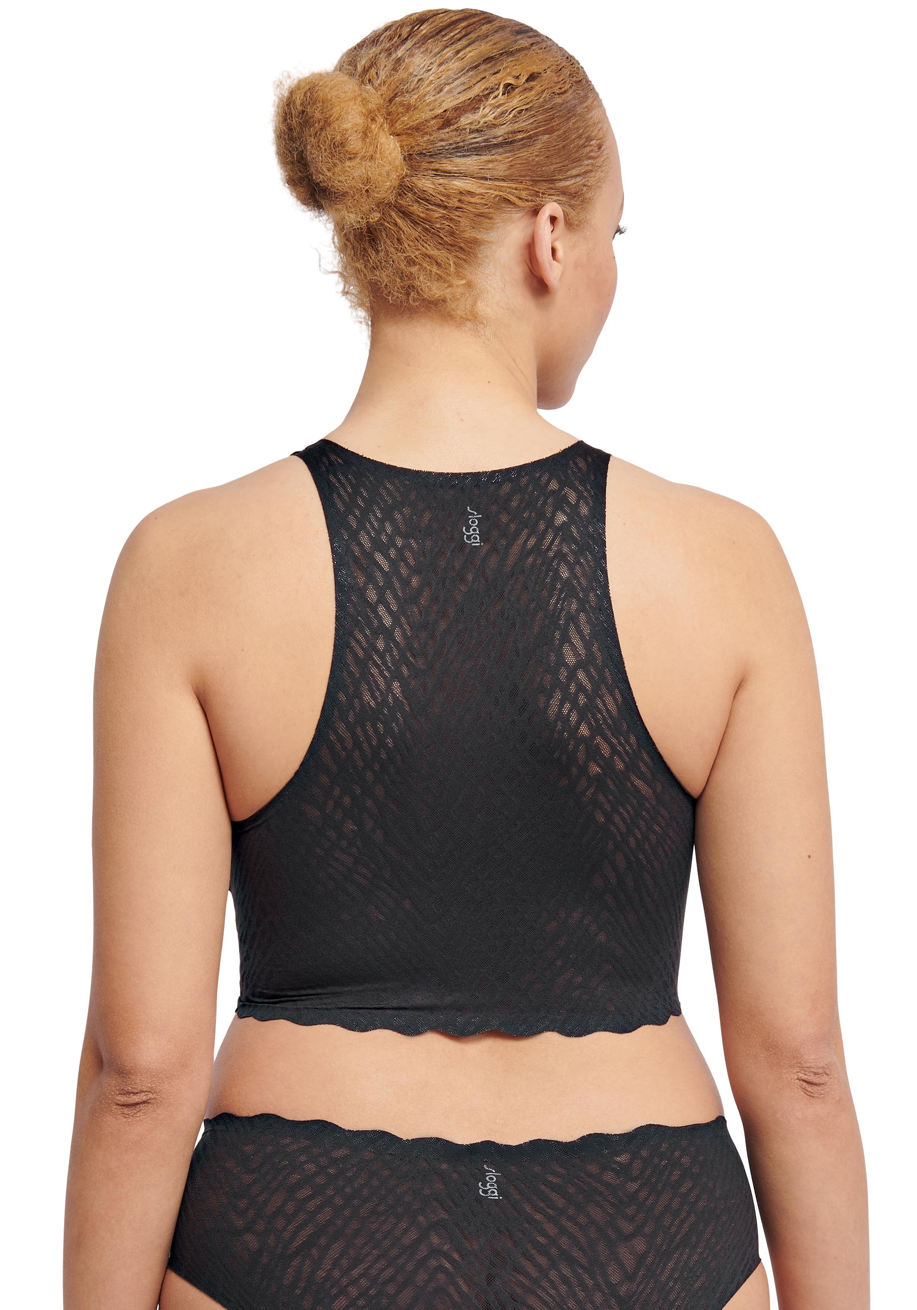 sloggi Spitzenshirt »ZERO Feel Bliss Crop Top«, nahtlos mit Spitzenoptik, Jaquardmuster