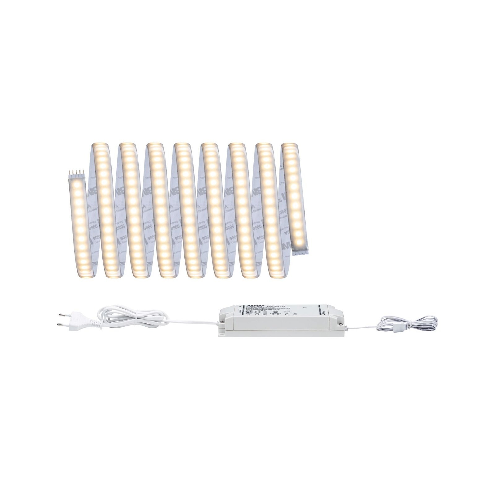 Paulmann LED-Streifen »MaxLED 1000 Basisset 3m 35W 230/24V 60VA Silber Kunststoff«, 1 St.-flammig, IP44 Cover 2700K