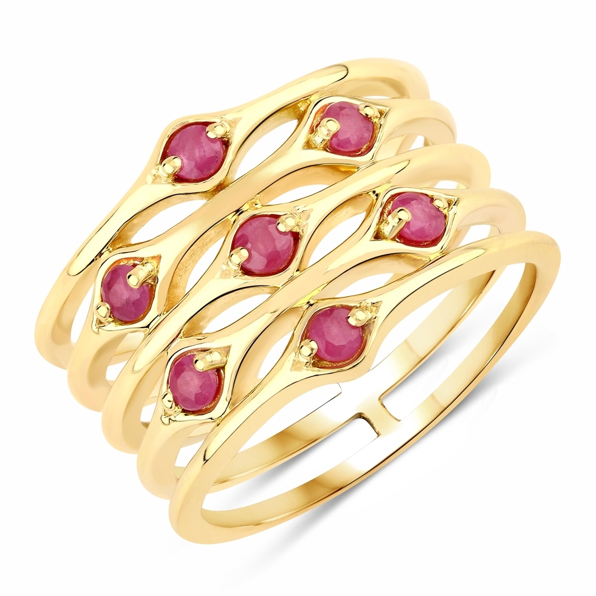 Fingerring RAFAELA DONATA "K726" Gr. 60, gelbgold, Fingerringe, Damen, 60, 11,5mm, Fingerring, aus Sterling Silber