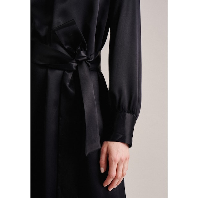 seidensticker Sommerkleid »Schwarze Rose«, Langarm Kragen Uni für bestellen  | BAUR