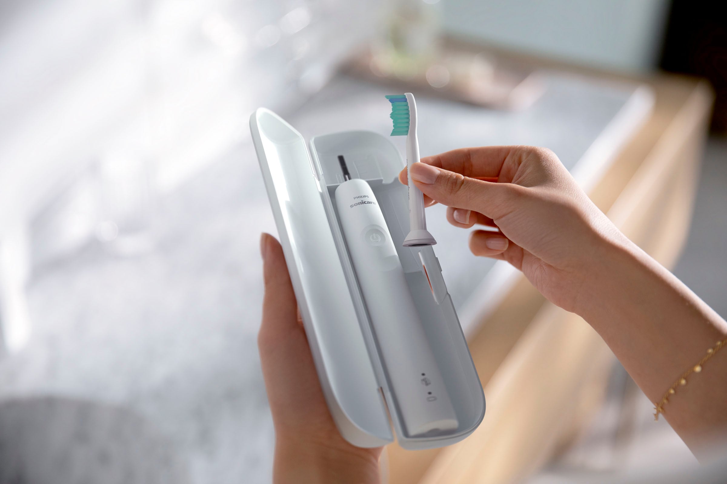 Philips Sonicare Elektrische Zahnbürste »Series 3100 HX3673«, 1 St. Aufsteckbürsten, mit Schalltechnologie, 4-Quadranten-Timer und 2-Minuten-Timer