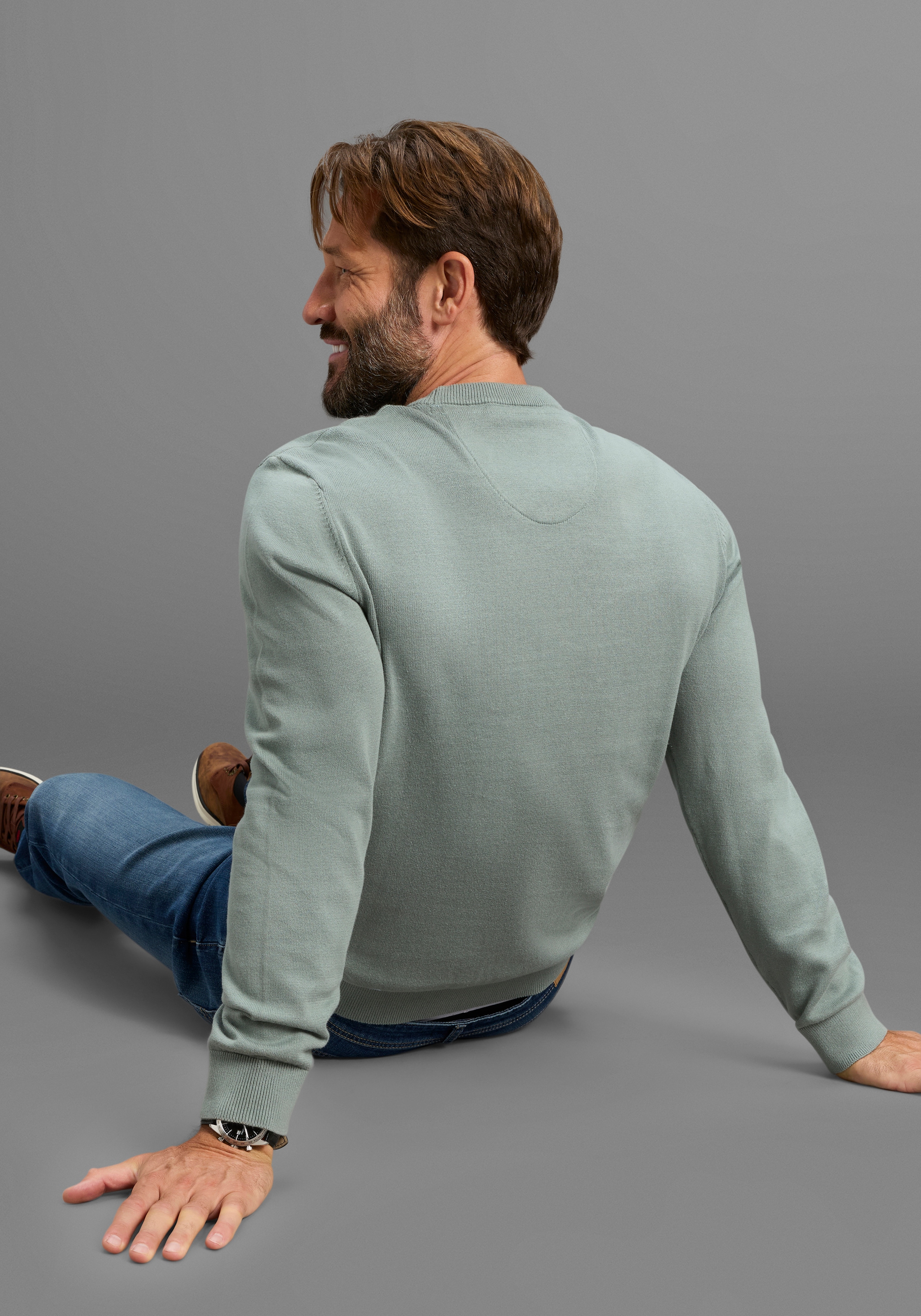 DELMAO Rundhalspullover »Neue Kollektion!«, in Feinstrick