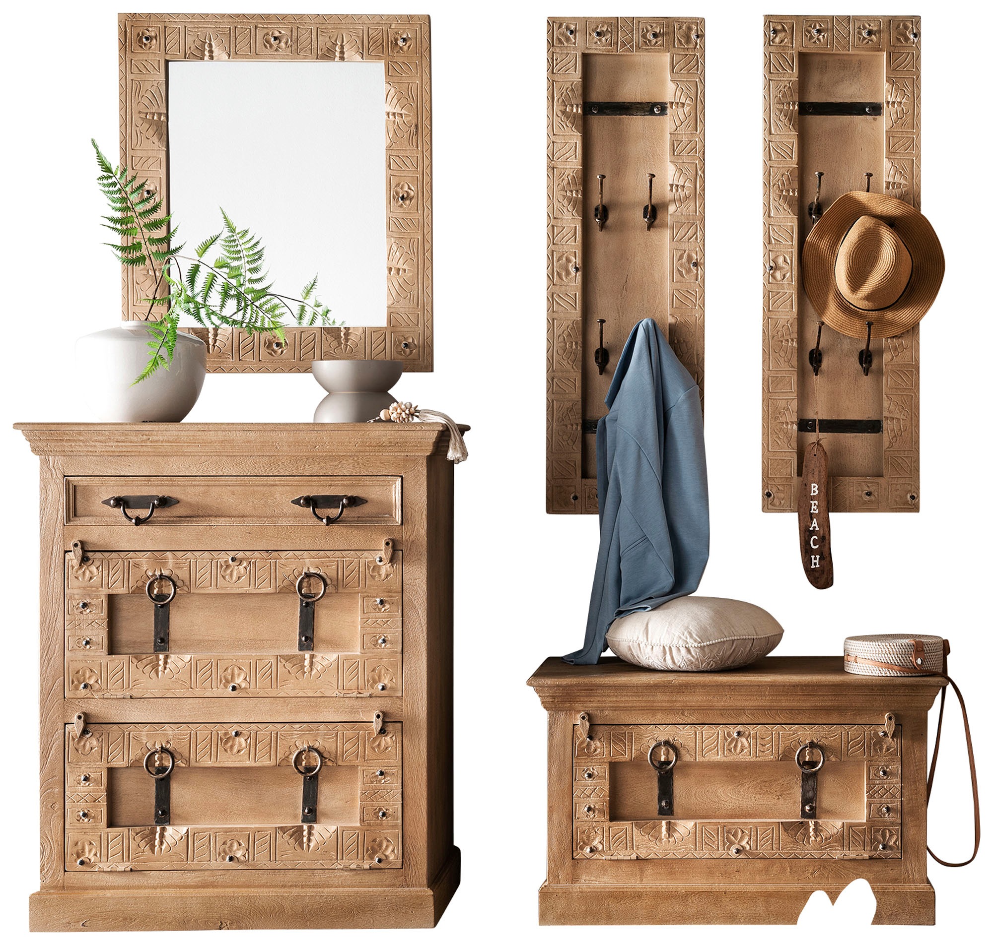 SIT Garderoben-Set Set, Dielen-Set, 5 Stk. tlg. Front mit aufwändigen Schni günstig online kaufen