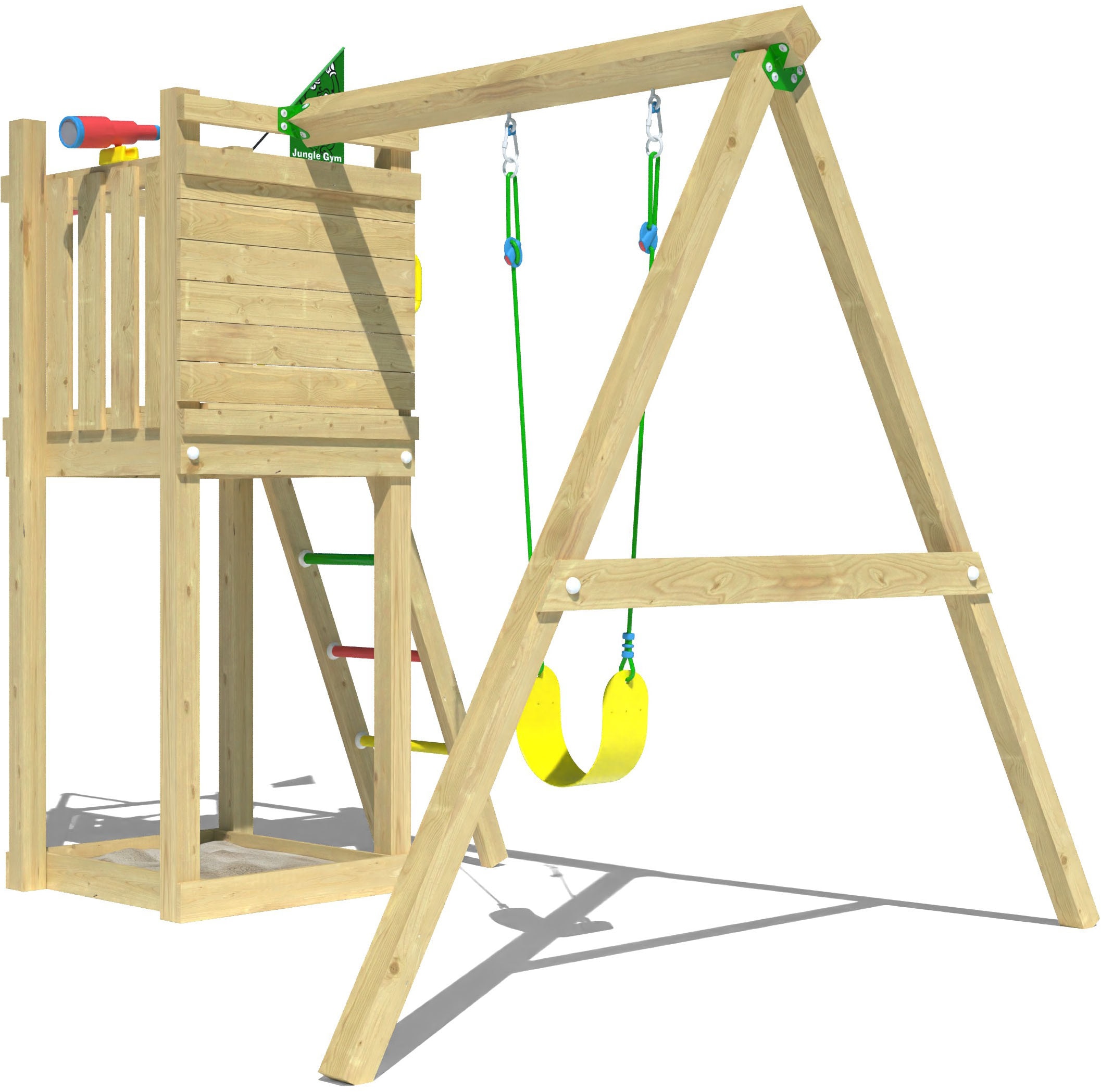 Jungle Gym Spielturm »Perch«, (Set), Spielanlage mit Schaukel und Rutschstange