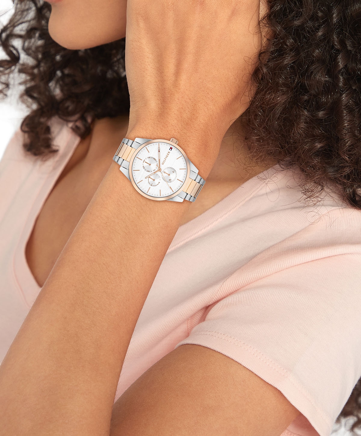 Tommy Hilfiger Multifunktionsuhr »Camille«, Quarzuhr, Armbanduhr, Damenuhr, Edelstahlarmband, analog