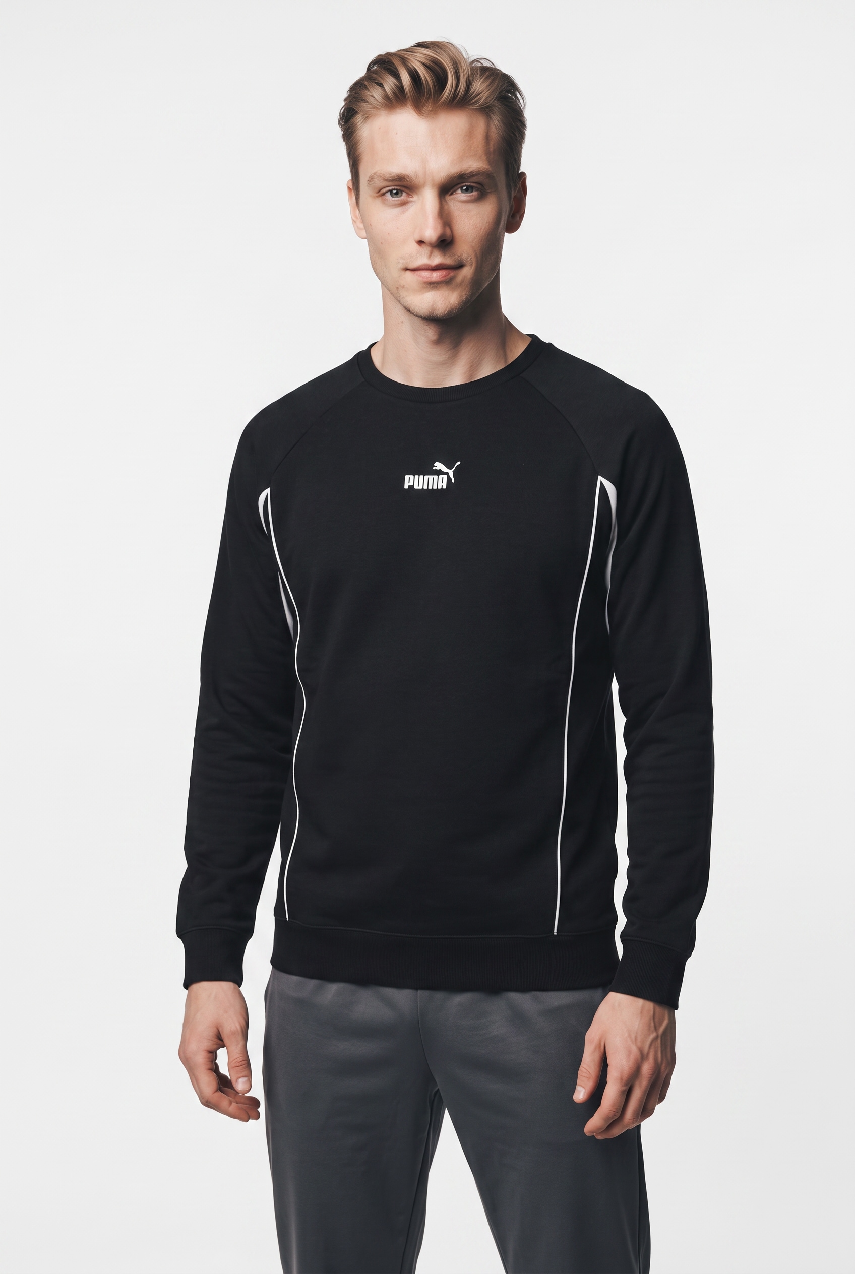 PUMA Langarmshirt "SPORT CREW FL" Regular Fit, Rundhalsausschnitt, pflegeleicht