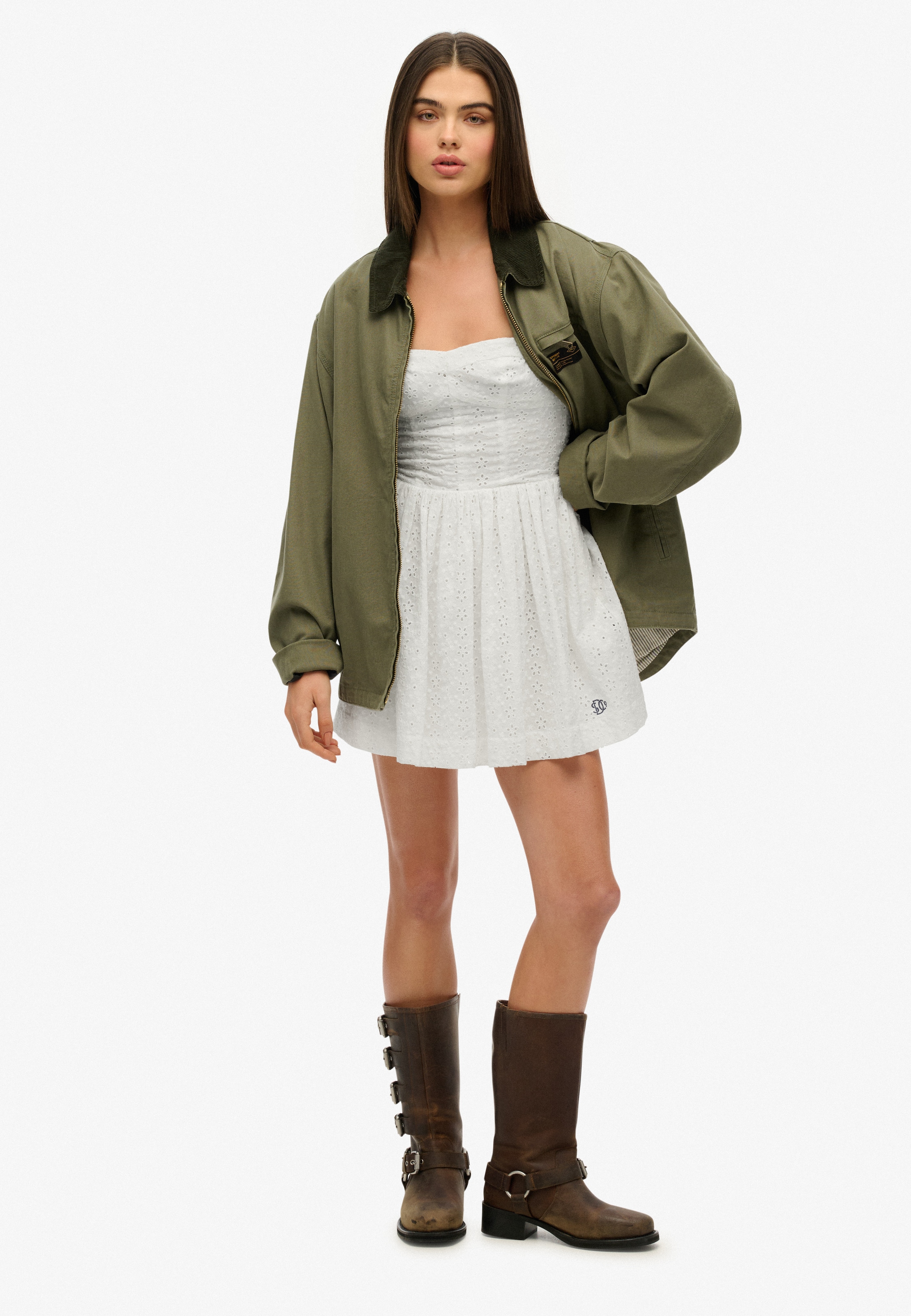 Superdry Sommerkleid »BRODERIE CAMI MINI DRESS« mit schöner Lochstickerei