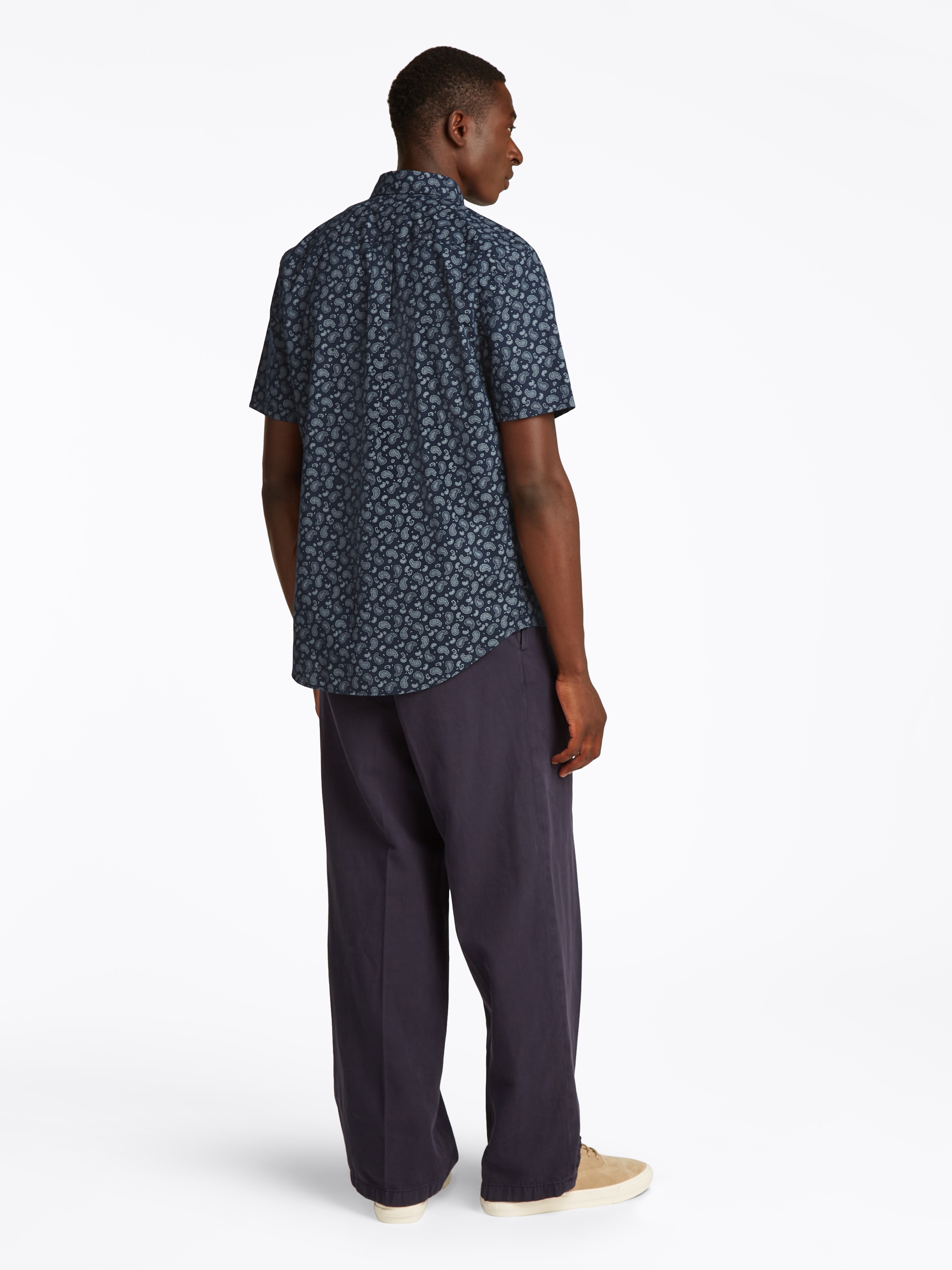 Tommy Hilfiger Kurzarmhemd »COTTON LINEN PAISLEY RF SS SHIRT«