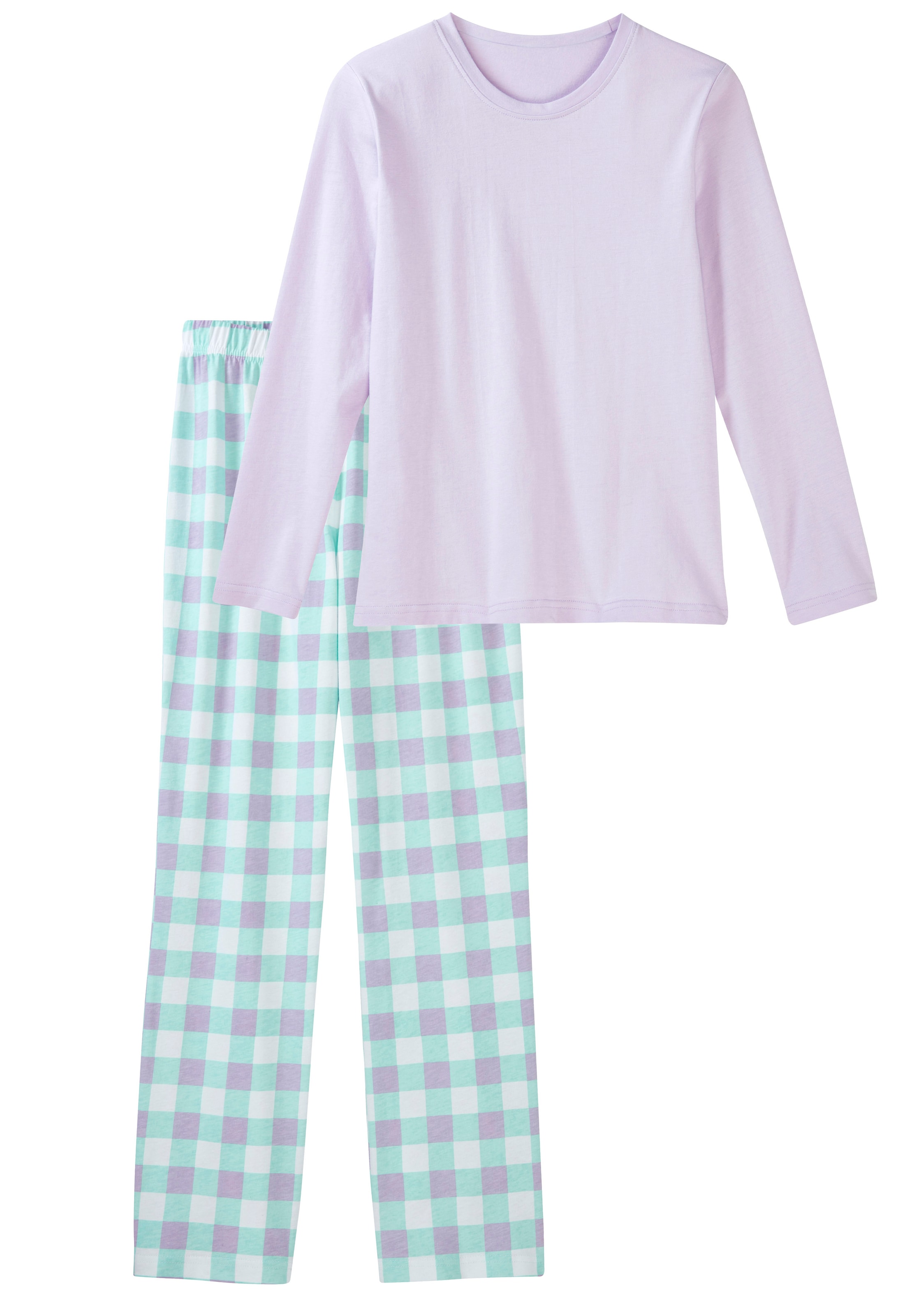 petite fleur by Lascana Pyjama "Schlafanzug" 1 Stück, 2 weiches Baumwollmaterial, kariertes Design