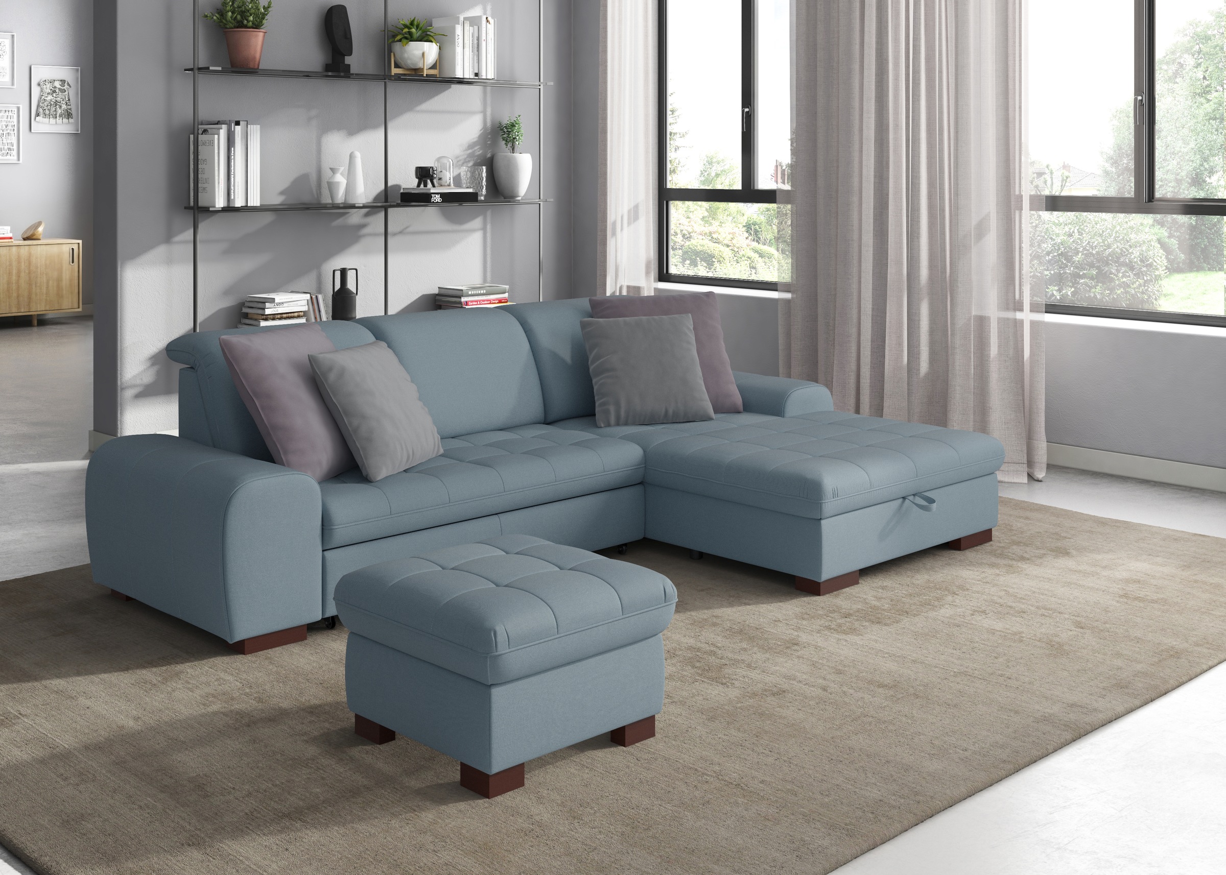sit&more Ecksofa "Luxor L-Form" wahlweise mit Schlaffunktion, Bettkasten und Kopfteilverstellung