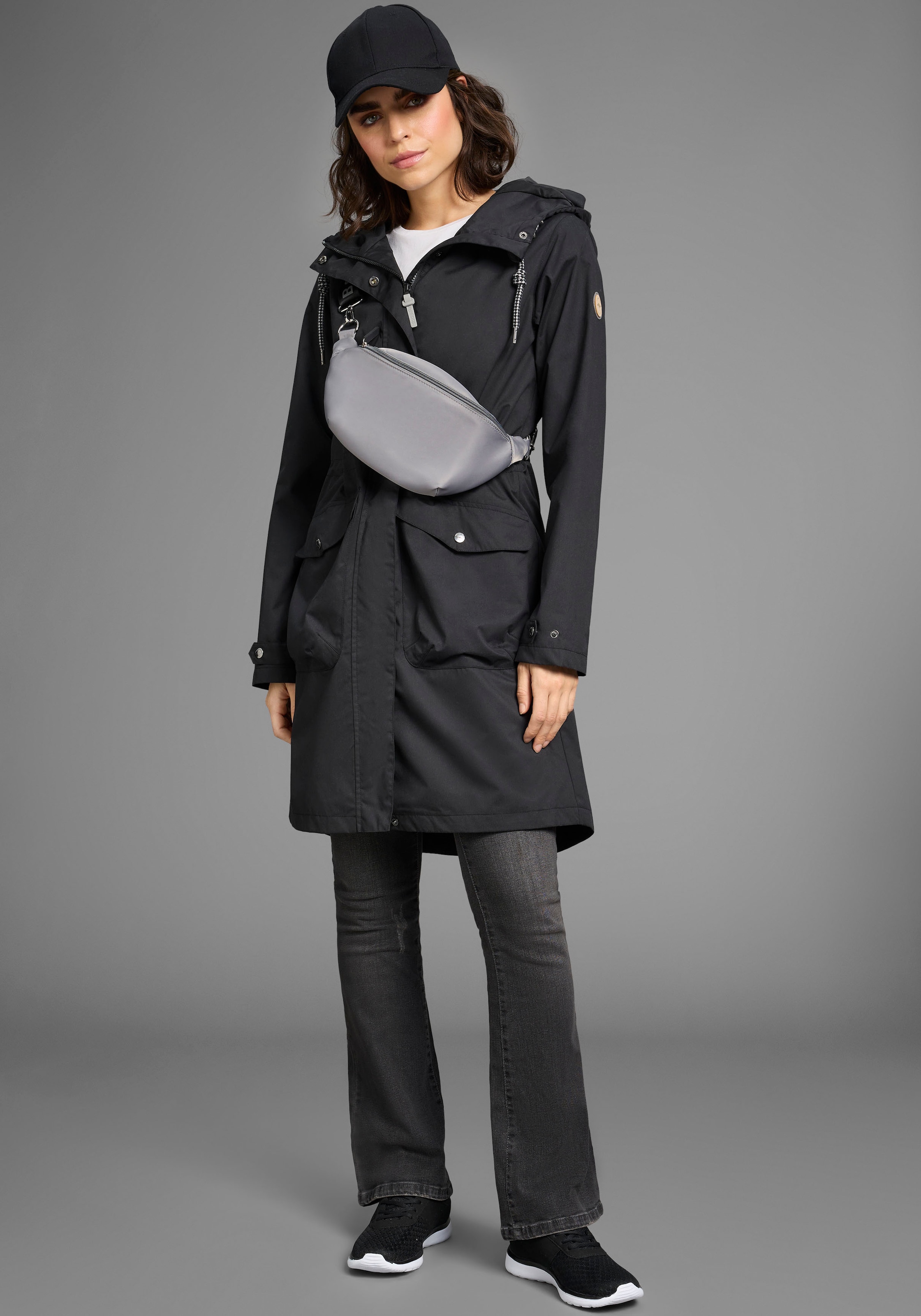 KangaROOS Funktionsparka mit Kapuze mit Kapuze, mit gefütterter Kapuzenfütterung, Übergangsjacke