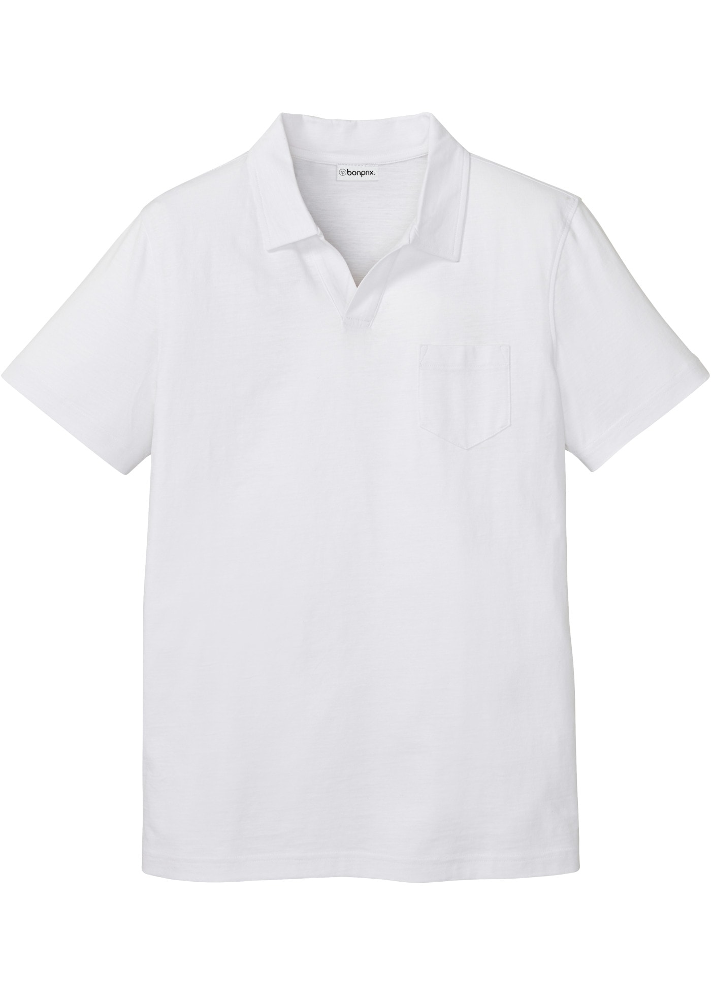 bonprix Poloshirt bequeme Passform, reine Baumwolle, Umlegekragen und Brusttasche