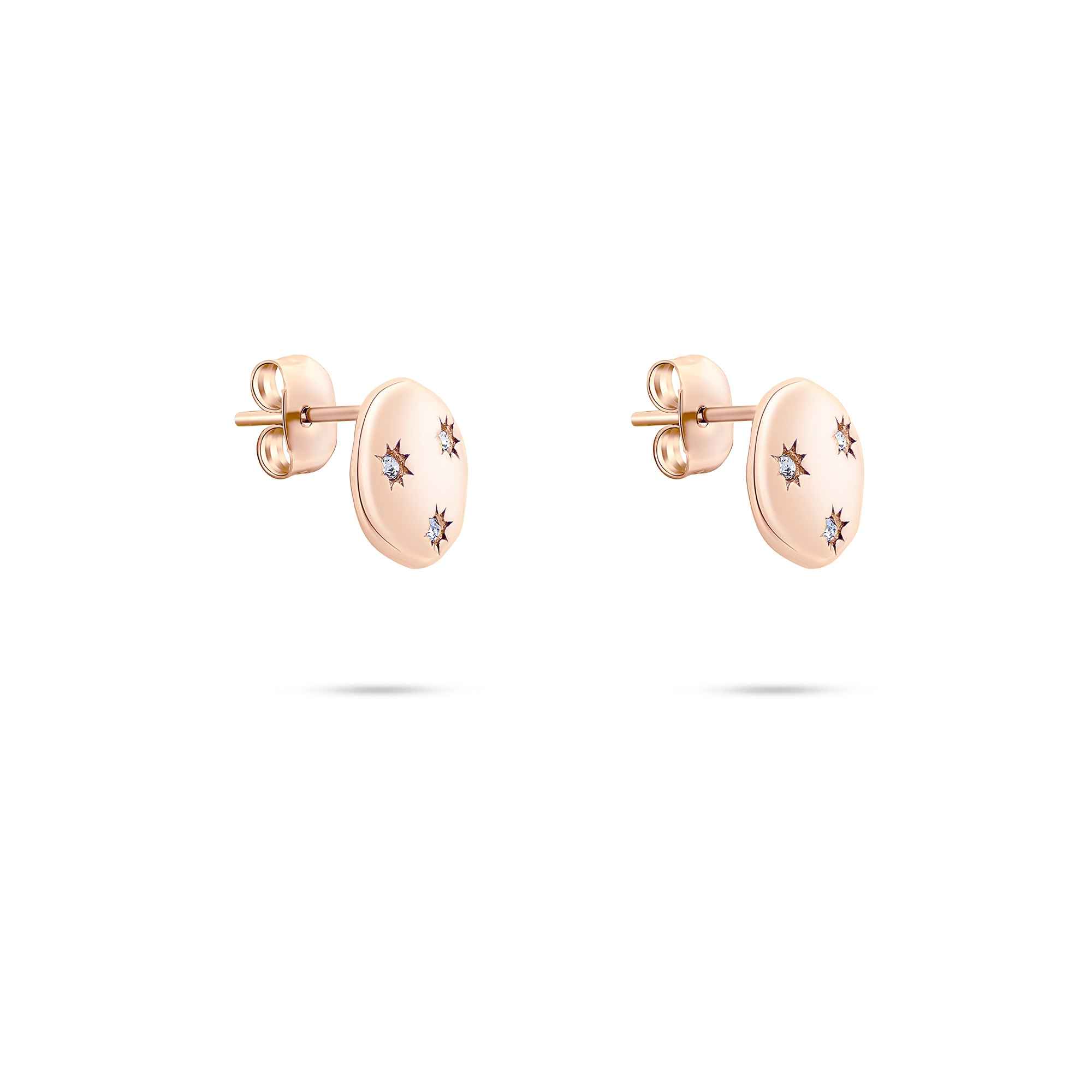 Paar Ohrstecker TAMARIS "Schmuck Geschenk Ohrstecker mit funkelnden Steinchen Little Twinkle", roségoldfarben, kristallweiß, kristallweiß, Ohrringe, Damen, 10,5mm, Edelstahl, mit Zirkonia (synth.)