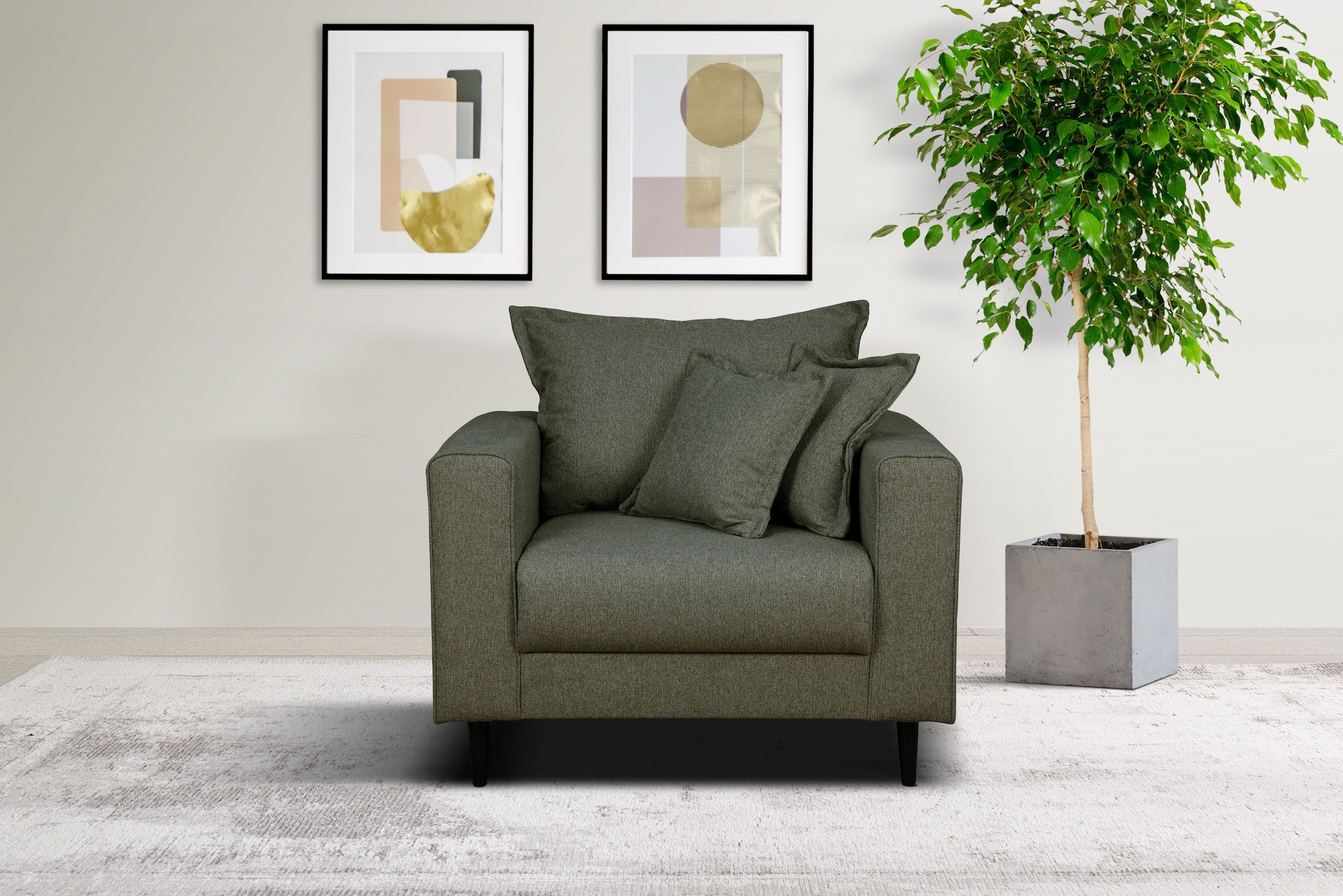Home affaire Sessel "VEYRAS Loungesessel, Maße B/T/H: 95/84/76 cm", mit Wel günstig online kaufen