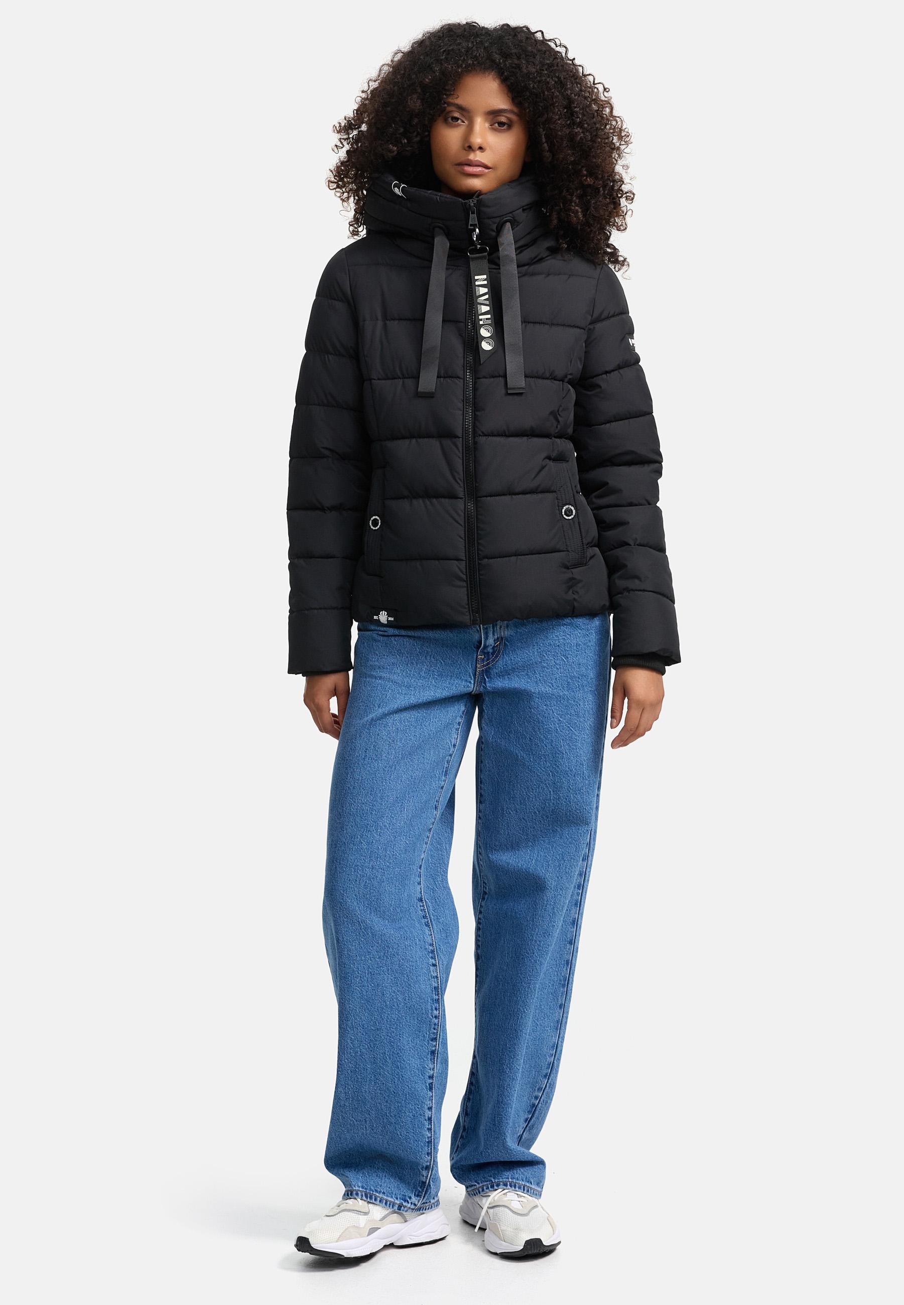 Navahoo Steppjacke »Amayaa«, mit Kapuze, stylische Damen Winterjacke mit coolen Applikationen