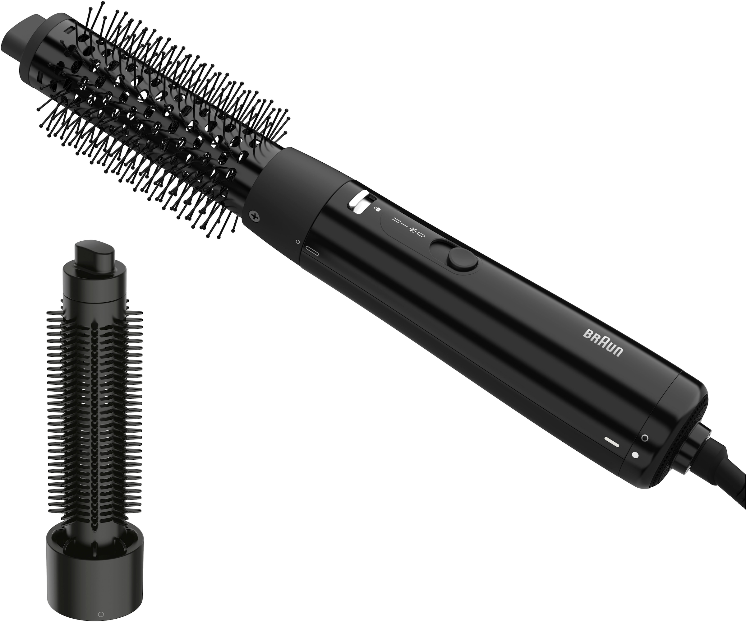 Braun Warmluftbürste »AS1.5, für kurzes Haar und Volumen, BRAS150E« 2 Aufsätze 300W, 3 Stylingstufen, Rundbürstenföhn mit 2 Aufsätzen, sehr kompakt