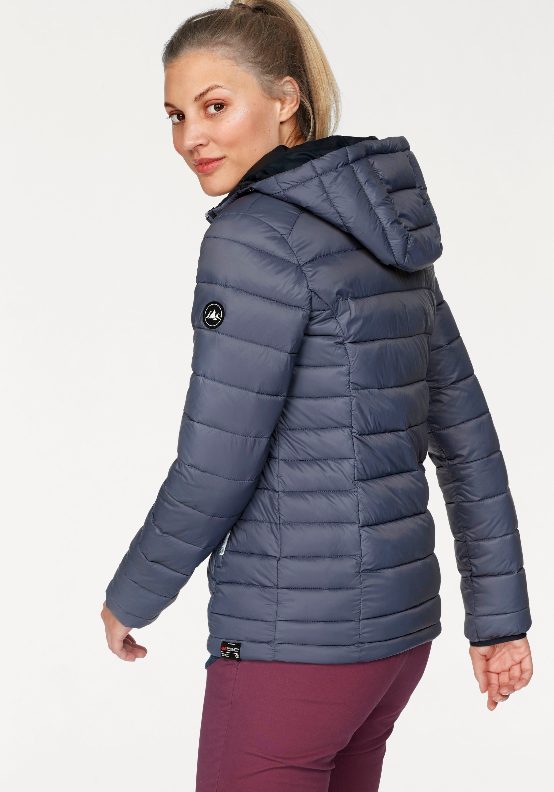 Polarino Steppjacke, mit Kapuze, für kühle Tage, aus leichtem Webmaterial, günstig online kaufen