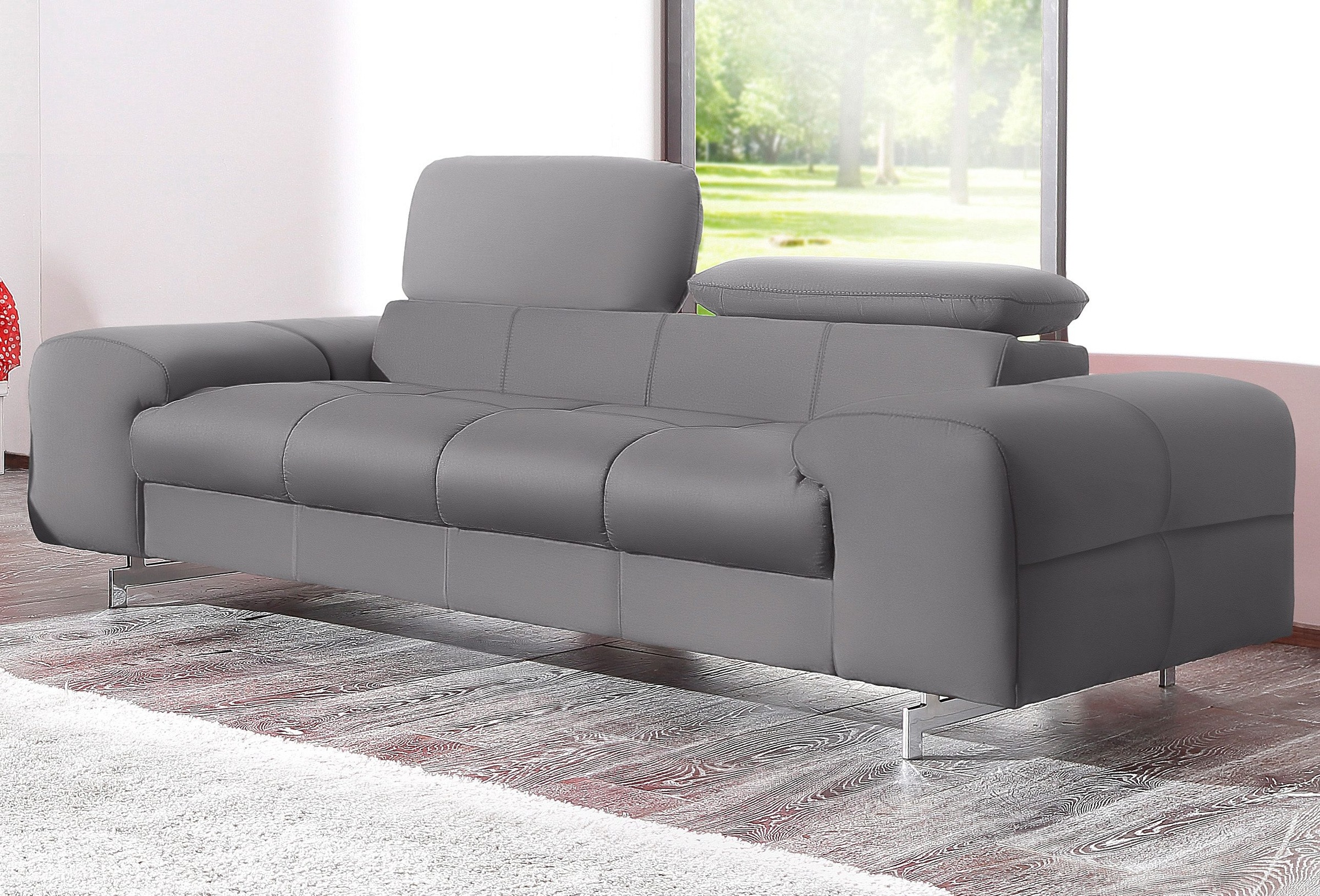 COTTA 2-Sitzer "Chef", Big-Sofa mit Kopfteilverstellung, edle Metallkufen günstig online kaufen