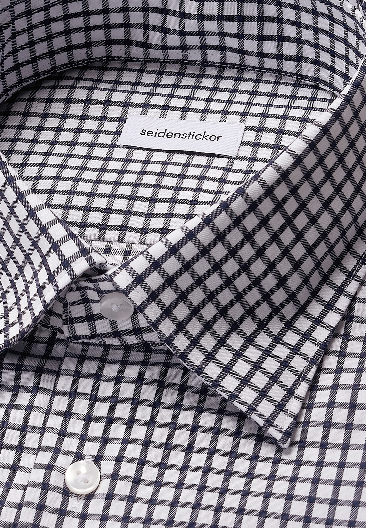 seidensticker Businesshemd »Schwarze Rose«, Slim 1/1 Covered-Button-Down-Kragen Karo