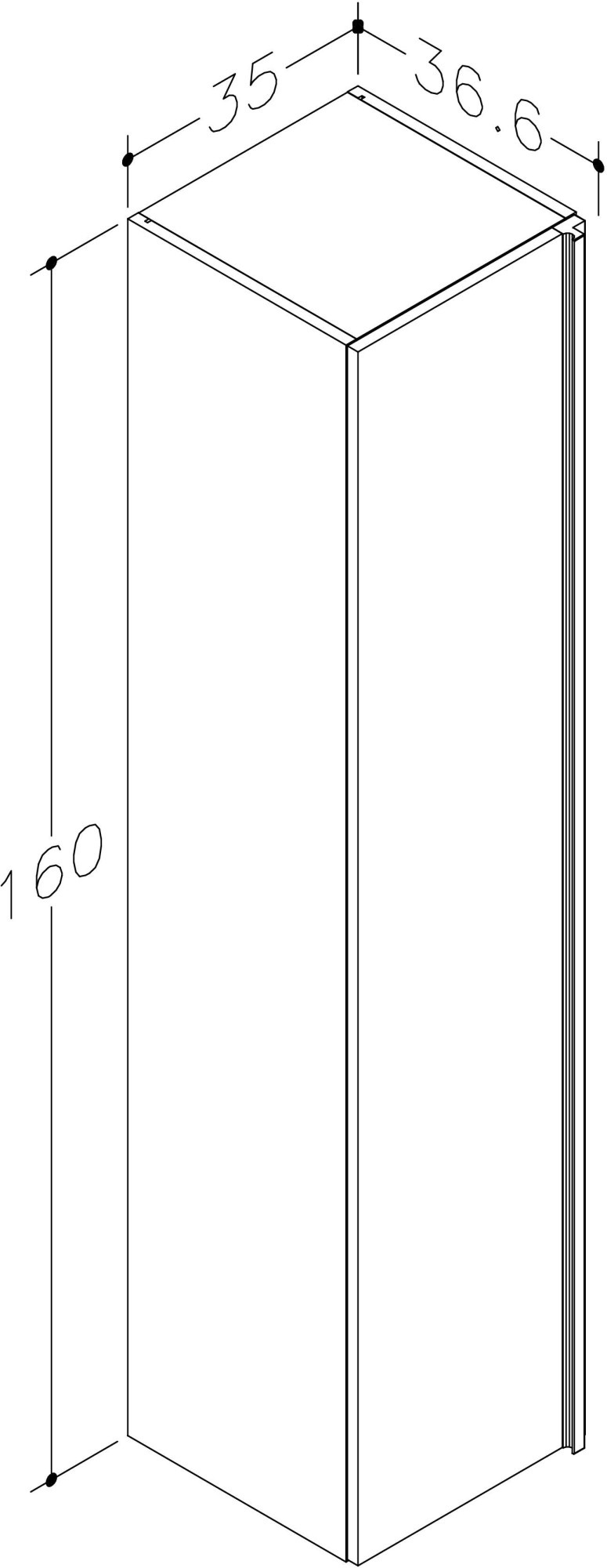 welltime Hochschrank »Only«, Breite 35 cm, Höhe 160 cm, mit Soft-Close-Funktion, FSC®