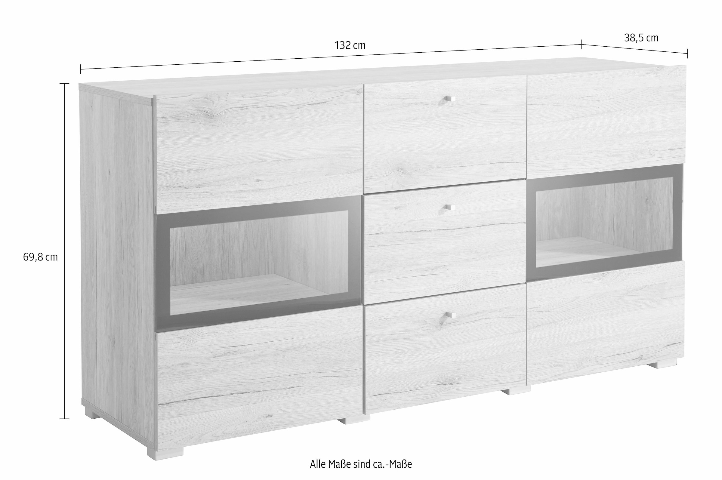 Helvetia Sideboard »Baros«, Breite 132 cm