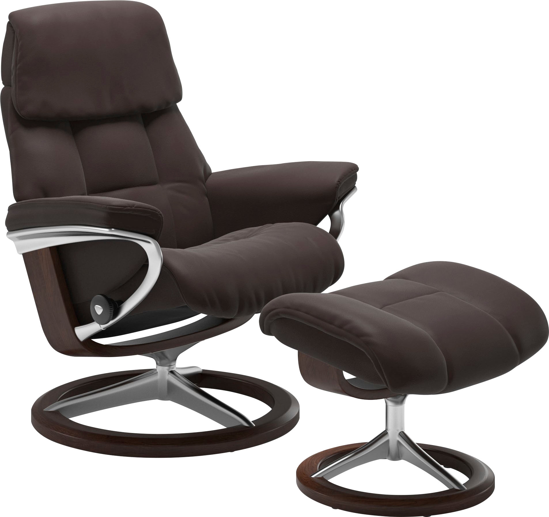 Stressless Relaxsessel "Ruby" mit Signature Base, Größe M, Gestell Eiche, Wenge, Braun & Schwarz