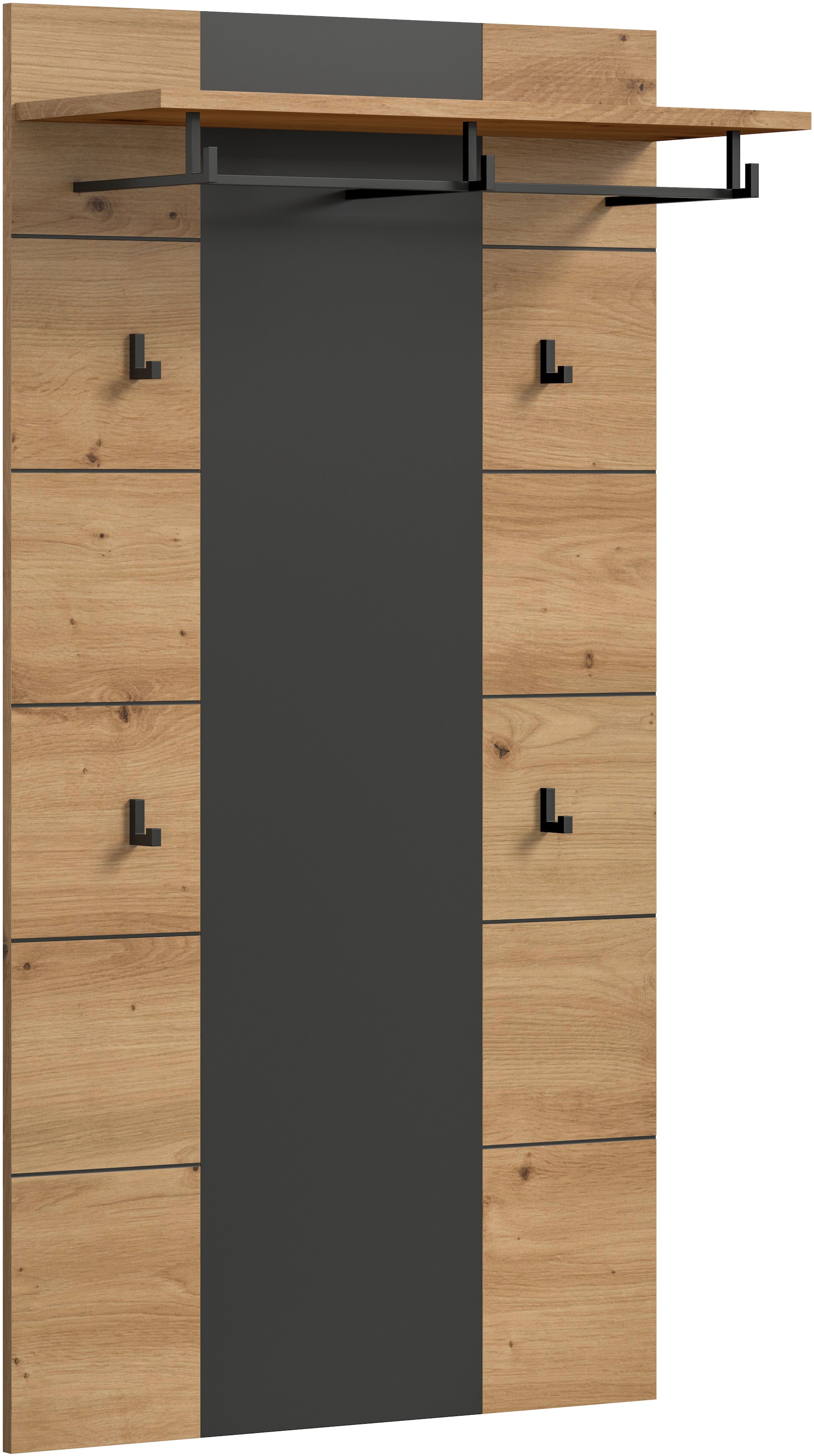 Home affaire Garderobenpaneel "REHAT, TOPSELLER, Höhe 145 cm, Hutablage, 4 Haken, Garderobenstange" in verschiedenen Farben erhältlich, 1 Stk. tlg. Paneel, Wandboard, Garderobe, Garderobenleiste, Garderobenboard