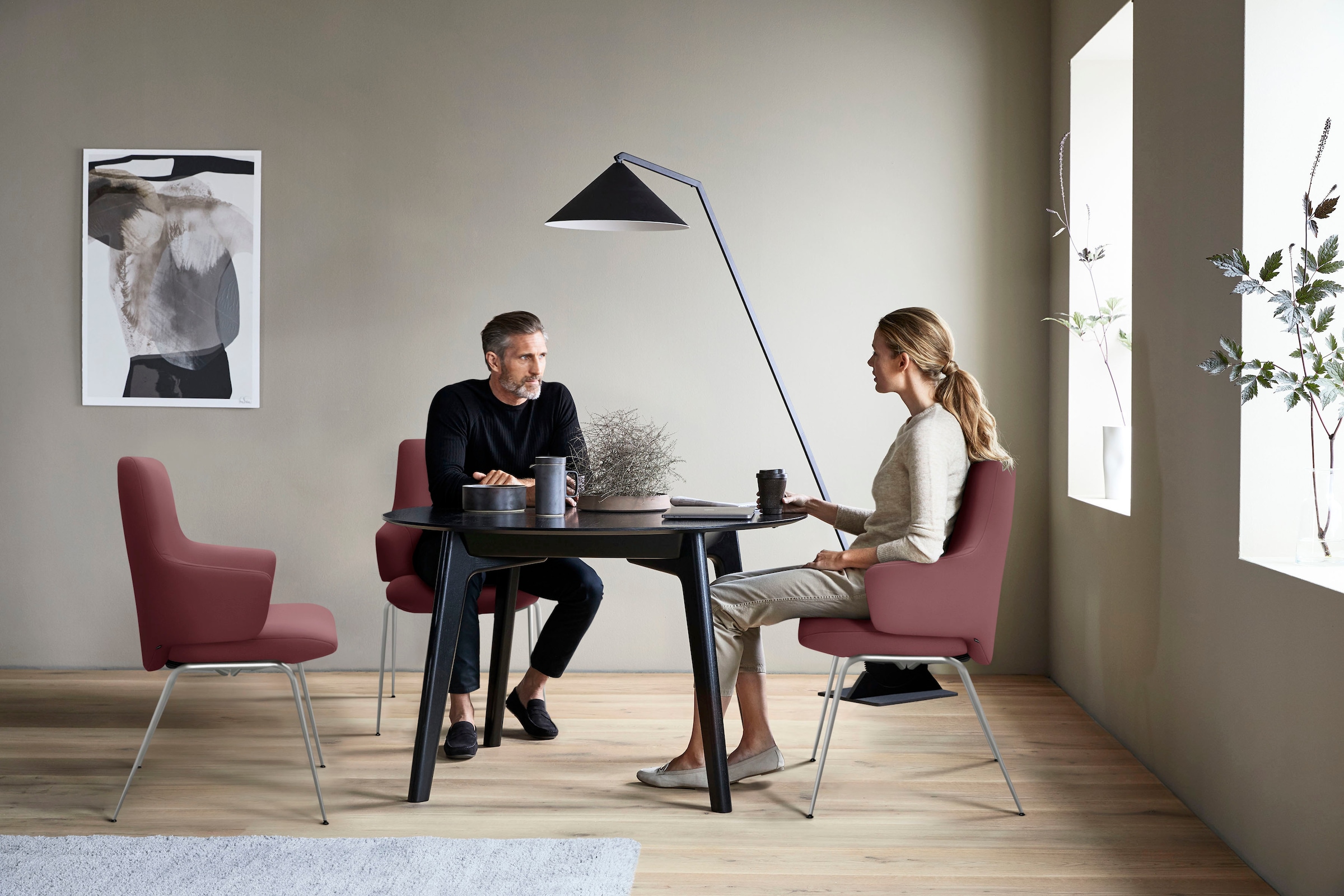 Stressless® Polsterstuhl »Laurel«, Leder BATICK, Low Back mit Armlehne, Größe L, mit Beinen aus Stahl in Chrom matt