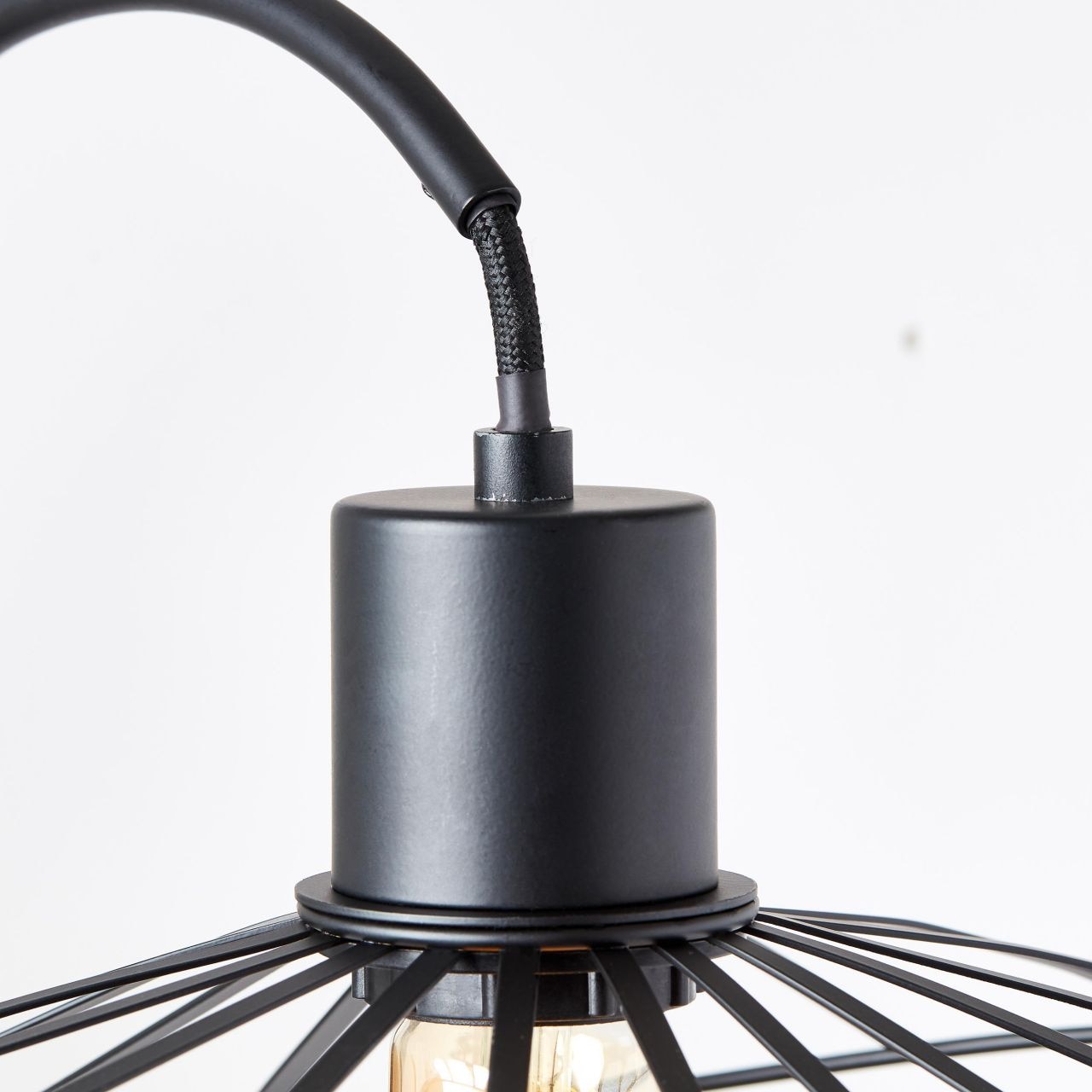 Brilliant Wandleuchte »Leika«, 1 flammig, Leuchtmittel E27 | ohne Leuchtmittel, Wandlampe schwarz matt